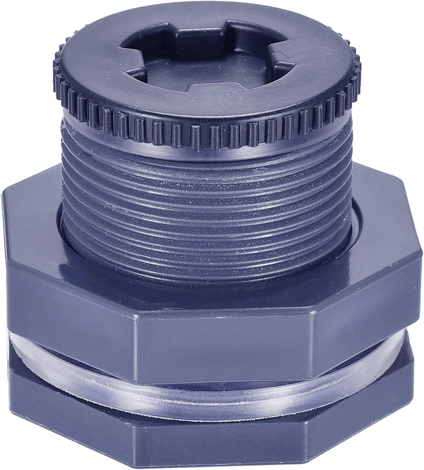 2” Female PVC Bulkhead Fitting with Plug Silicon Seal Gasket Water Tank Connector for 3 Inch Hole Saw Rain Barrels, Aquariums