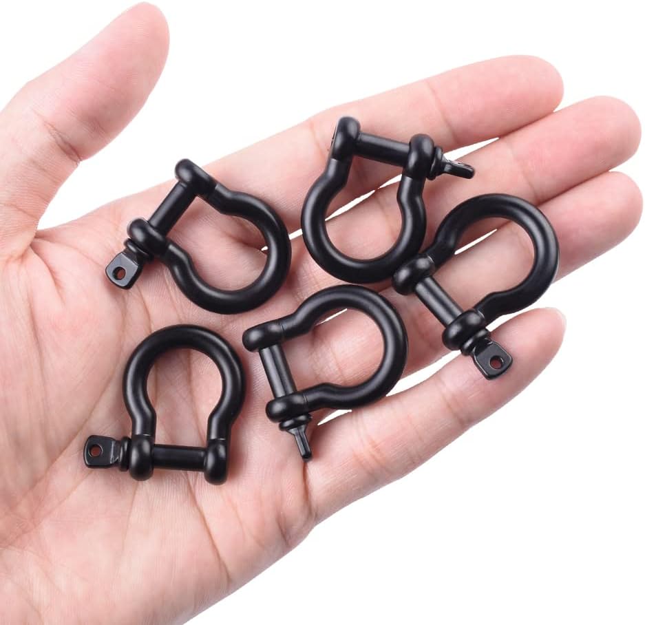 CooBigo Metal Silver Bow Shackle for Emergency Survival Paracord Bracelet Parachute