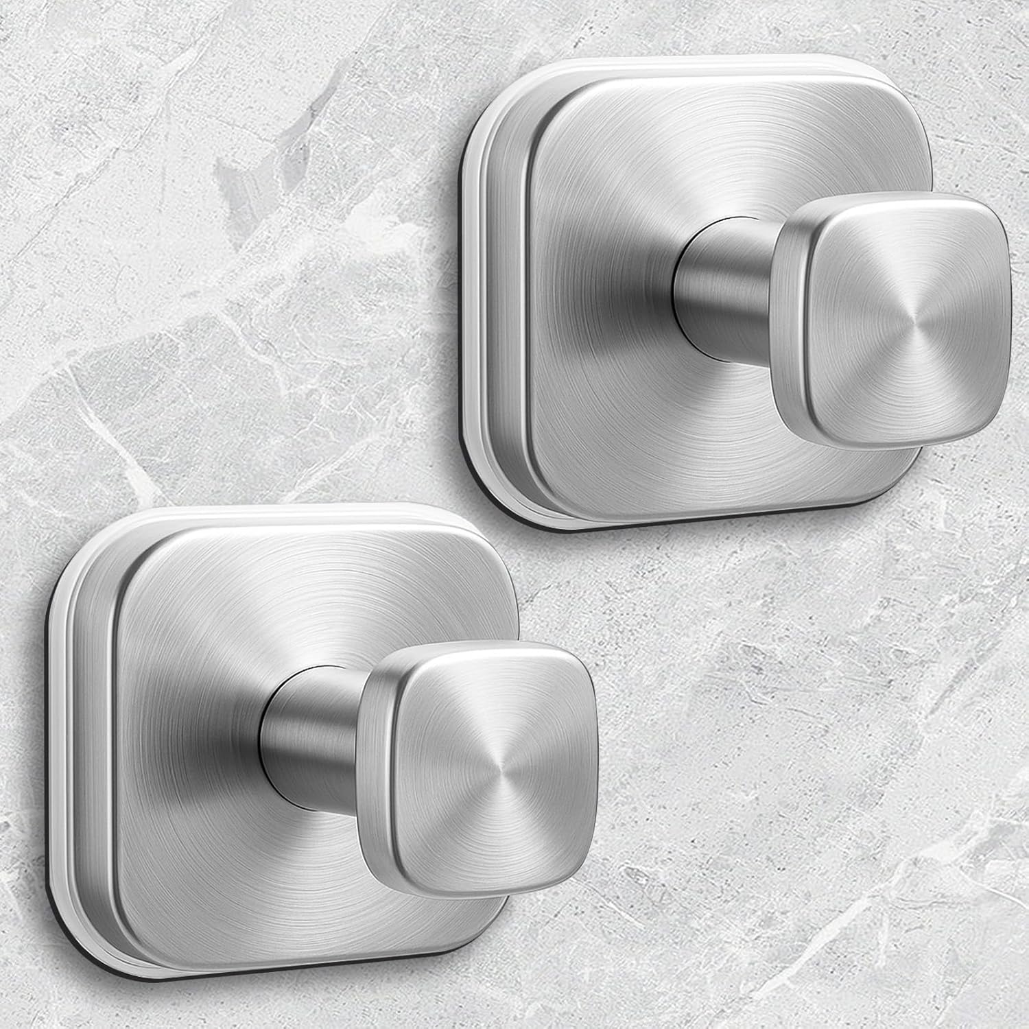 Shower Hooks for Inside Shower,Reable Suction Cup Hooks for Glass Window,Mirror,Removable Towel Hooks for Bathroom,2 Pack(Silver)
