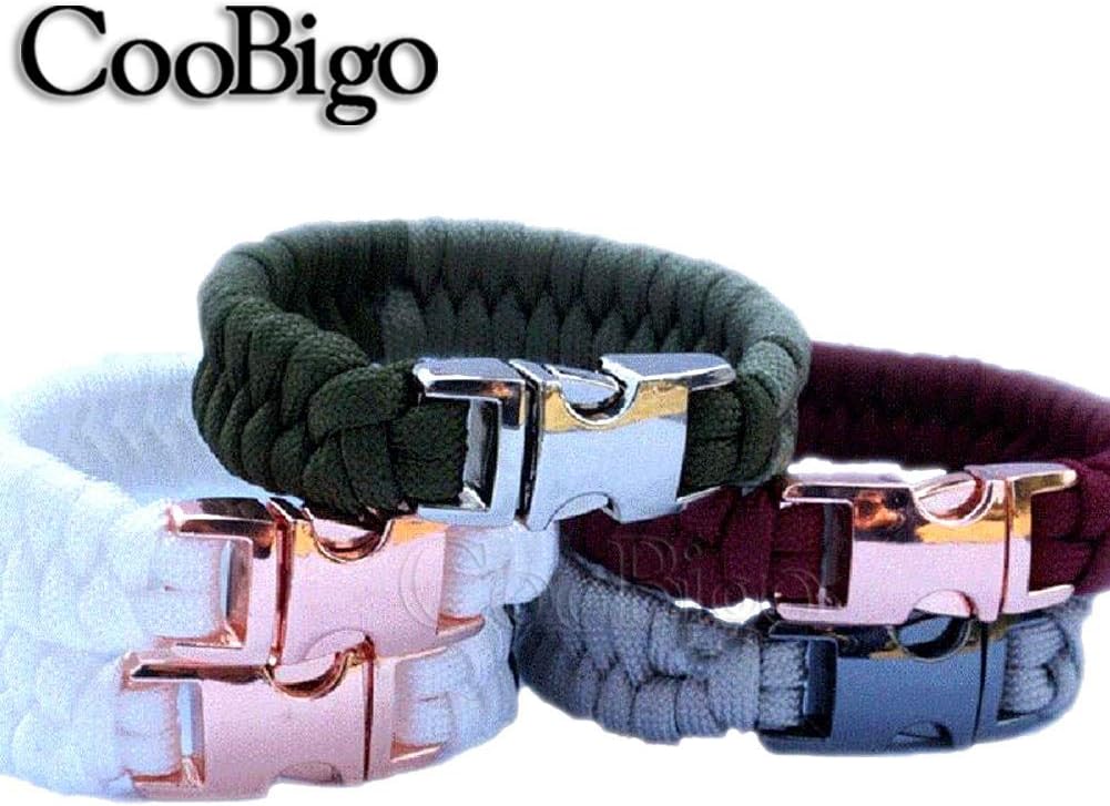 CooBigo 10 Pack 3/8" Metal Side Release Buckles for Paracord Bracelets (Mix) FLQ100(Mix-s)