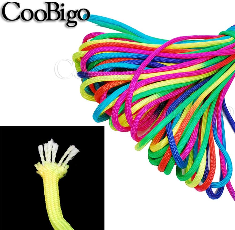 Colorful Rainbow Paracord Cord Rope Type III 7 Strand Parachute 550 Cord Bracelet – Available in 10ft 20ft 50ft 101ft 328ft (101ft (31M))