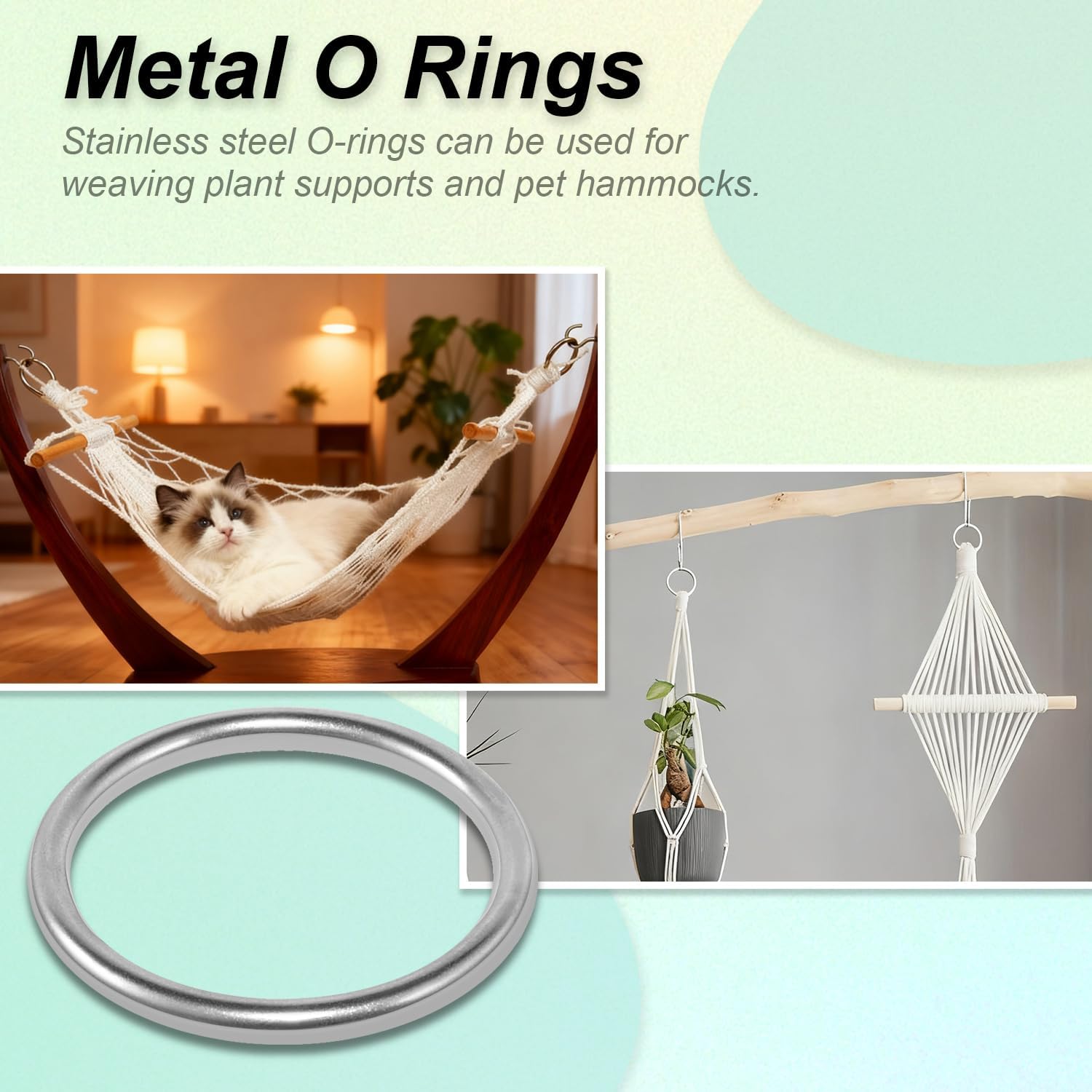 CooBigo 15pcs 1 Inch Stainless Steel Ring Buckle, Metal O Rings Buckles, Solid Welded Loop for Dreamcatcher Keyrings, Dog Collars, Macrame, Hanging Strap Slings