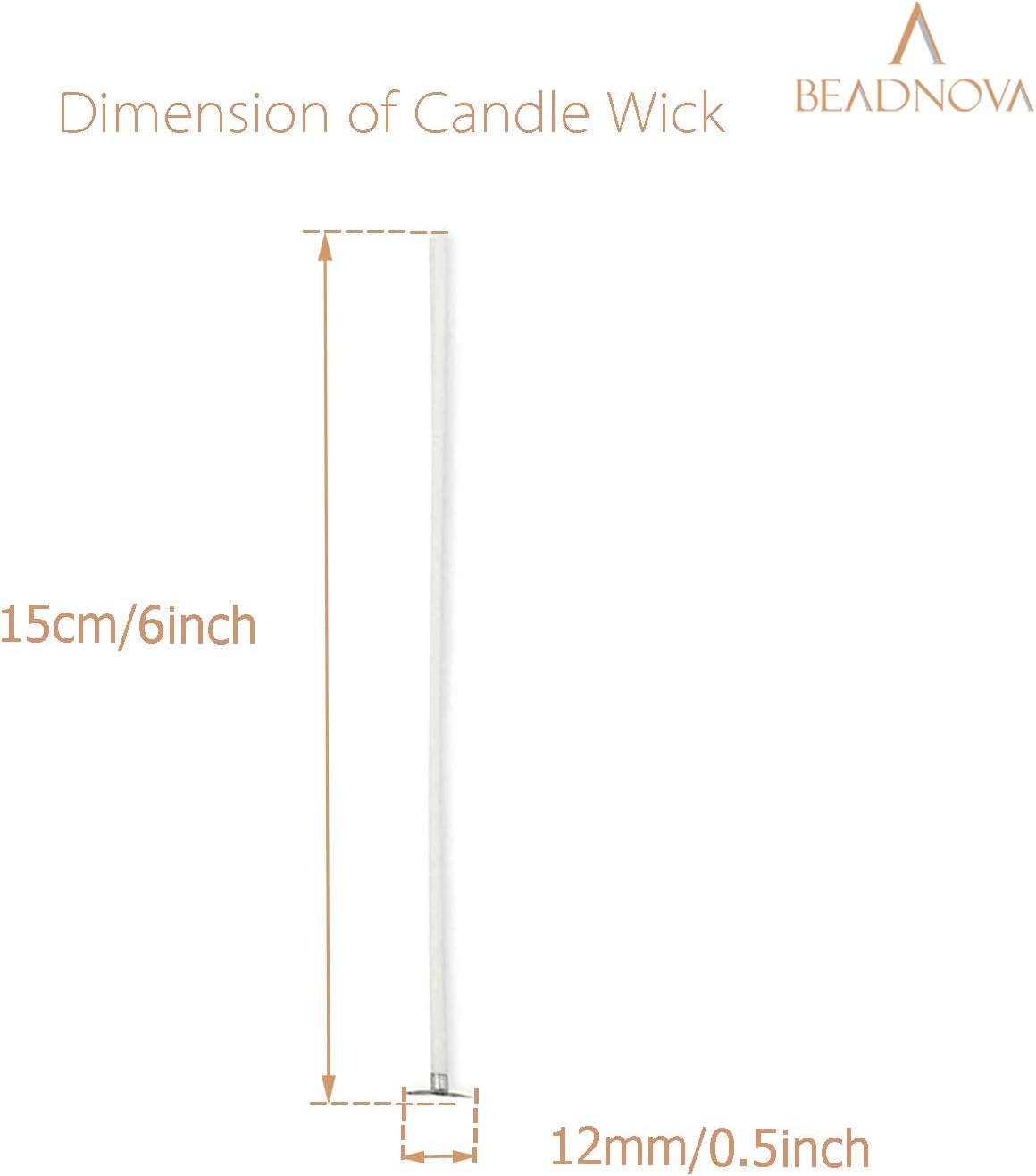 Candle Wicks 6 Inch 200pcs Large Cotton Wicks String for Candle Making Supplies