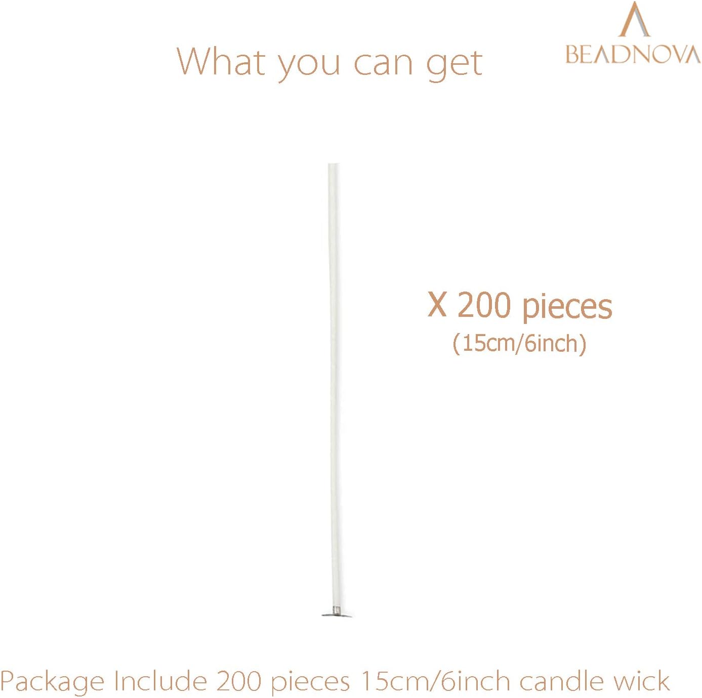 Candle Wicks 6 Inch 200pcs Large Cotton Wicks String for Candle Making Supplies