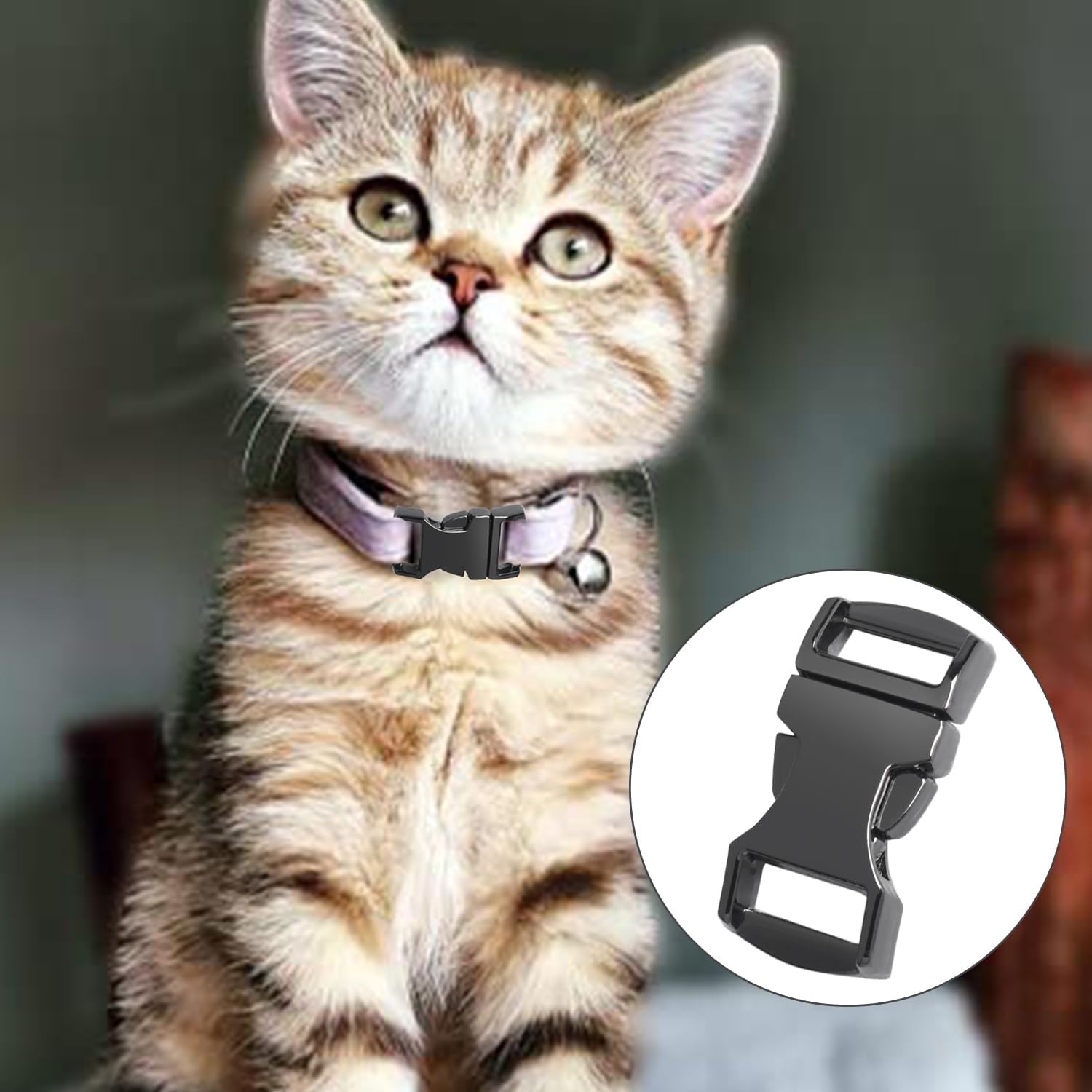 CooBigo Metal Side Release Buckle Webbing Buckle Paracord Bracelet Clasps for Leather Strap Dog Collars Harness Belt