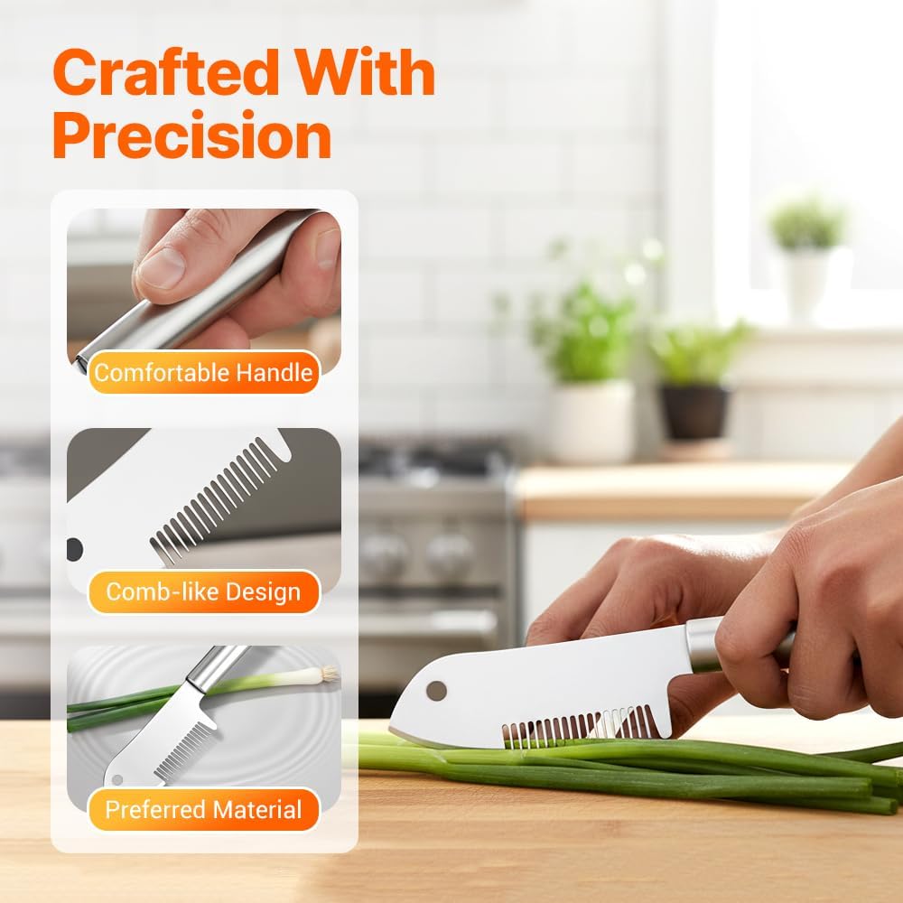Stainless Steel Multi-Purpose Julienne Peeler, Precision Blade Vegetable Fruit Slicer, Ergonomic Grip & One-Piece, Shredder for Salads Potatoes Carrots (1PCS)