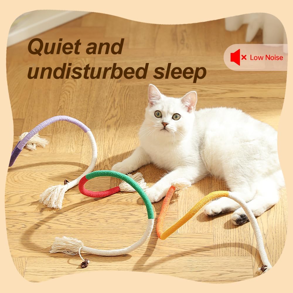 6Pcs Rope Cat Chew Toys, Multi-Color Interactive Cat Toy for 28 Inches, Safe Teeth Cleaning Toy for All Breeds (Style A)