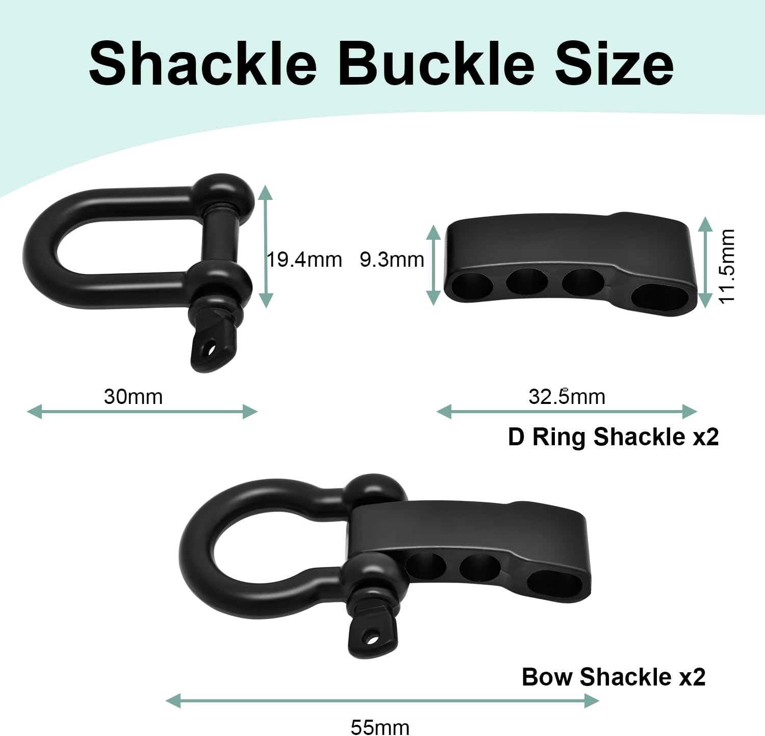 CooBigo 4pcs Paracord Bracelet Shackle Buckle, Metal Survival Bracelet Bow Anchor + D Ring Shackle Clasp Adjustable Screw Pin, Paracord Cord Rope Type III 7 Strand Parachute 550 Cord Bracelet