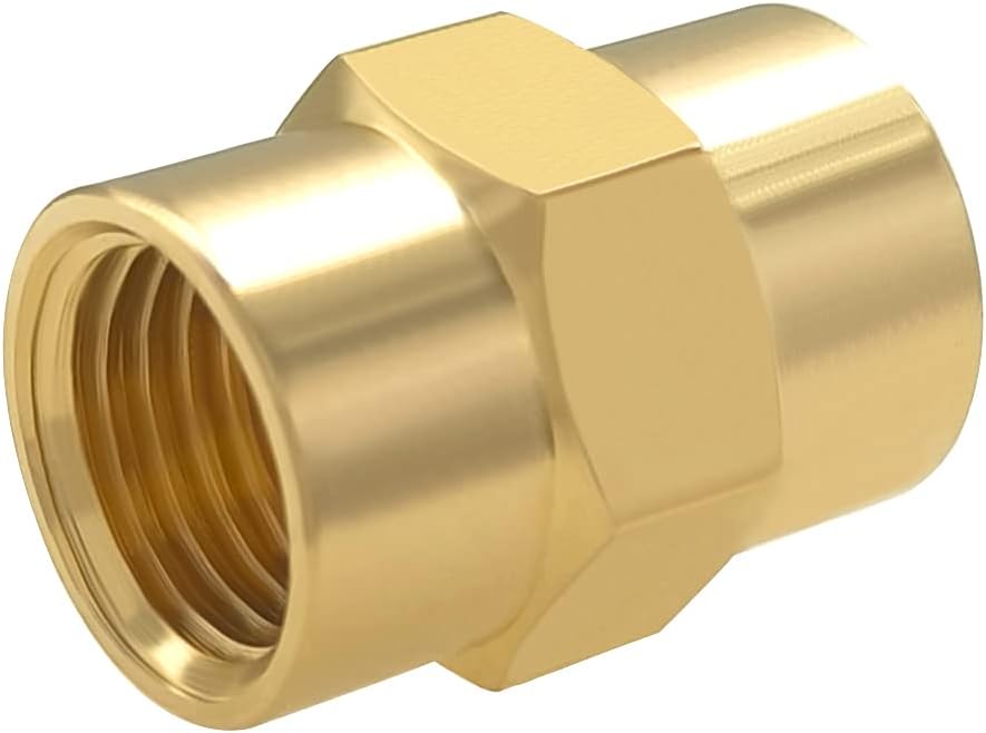 10PCS Brass Coupling 1/4" x 1/4" NPT Female Coupler Hex Head Pipe Fitting
