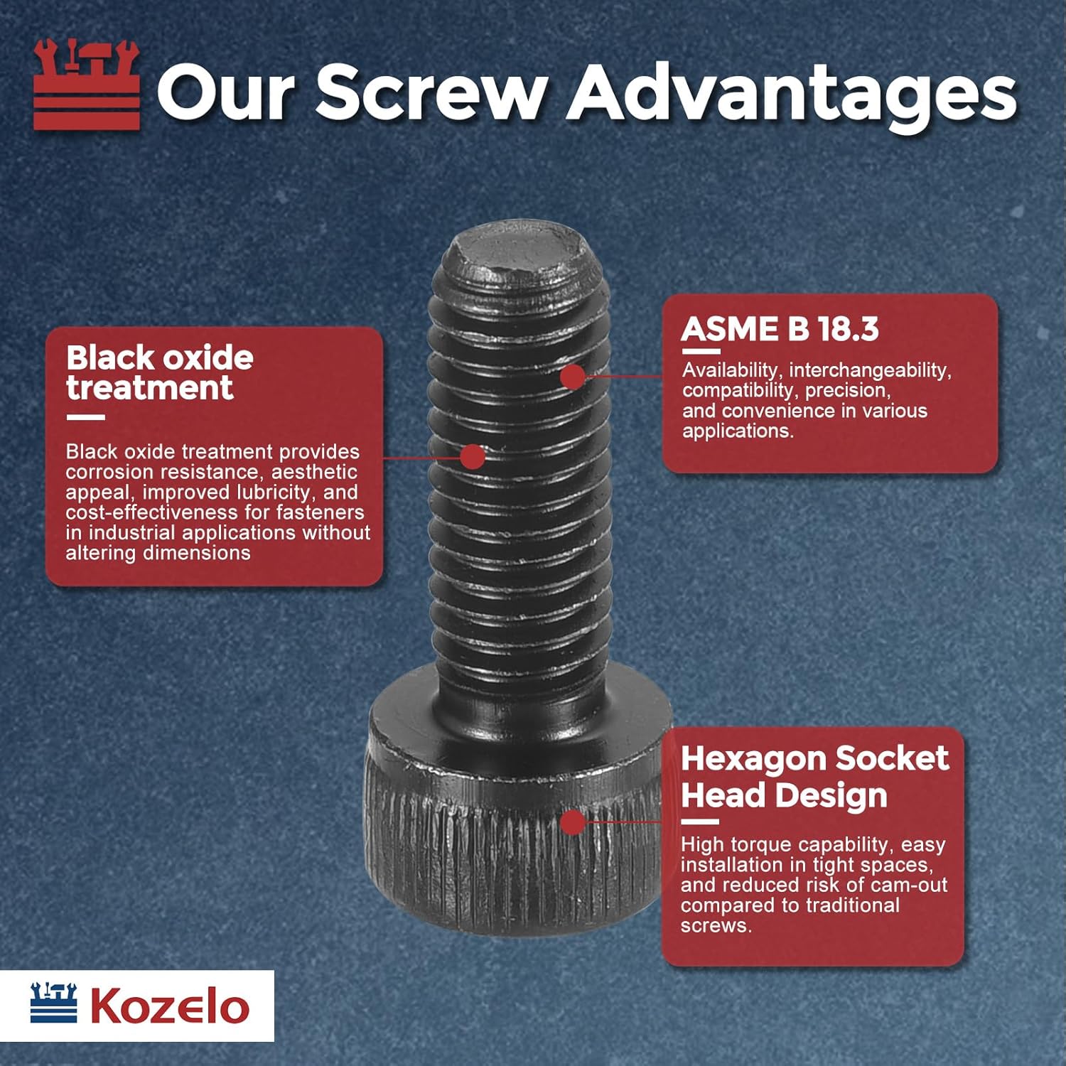 40pcs Socket Head Cap Screws - [M8-1.25 x 20mm] Alloy Steel Black Oxide Grade 12.9 Internal Hex Screw for 3D Printer Furniture Industrial Use, Black