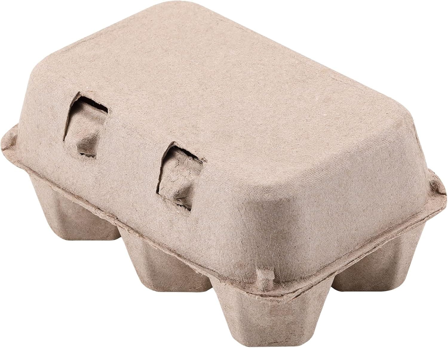 Vintage Egg Cartons 6 Count Blank Natural Pulp Clamshell Design 5.8 x 3.97 x 2.69 Inch Reusable Strong Storage Tray for Chicken Eggs 25 Pack