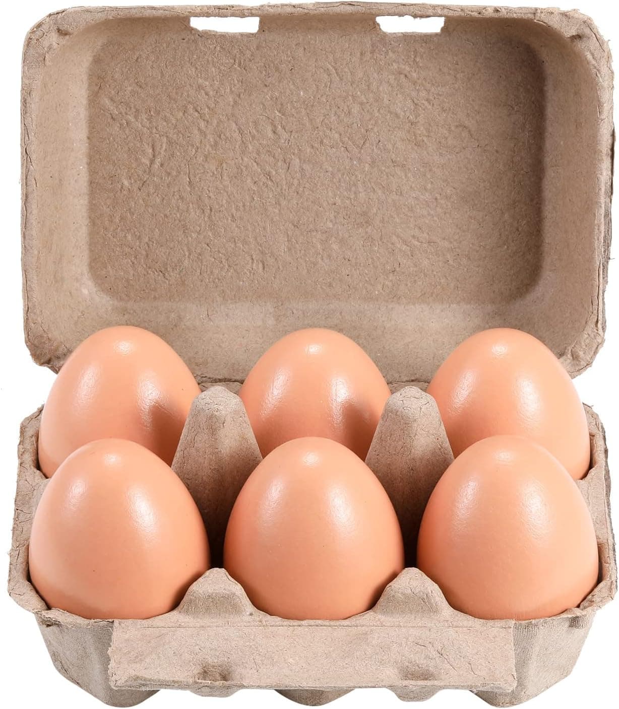 Vintage Egg Cartons 6 Count Blank Natural Pulp Clamshell Design 5.8 x 3.97 x 2.69 Inch Reusable Strong Storage Tray for Chicken Eggs 25 Pack