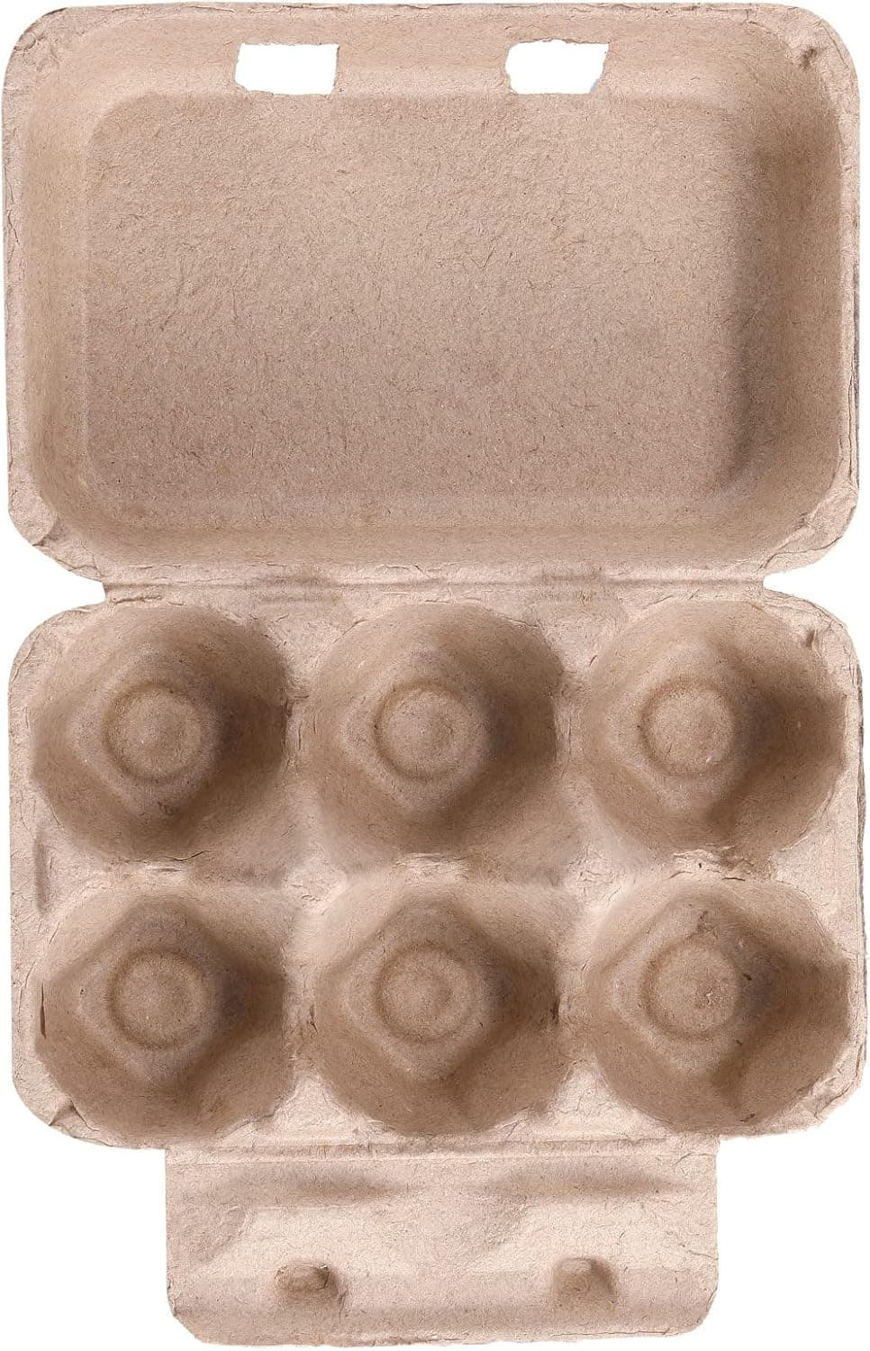 Vintage Egg Cartons 6 Count Blank Natural Pulp Clamshell Design 5.8 x 3.97 x 2.69 Inch Reusable Strong Storage Tray for Chicken Eggs 25 Pack