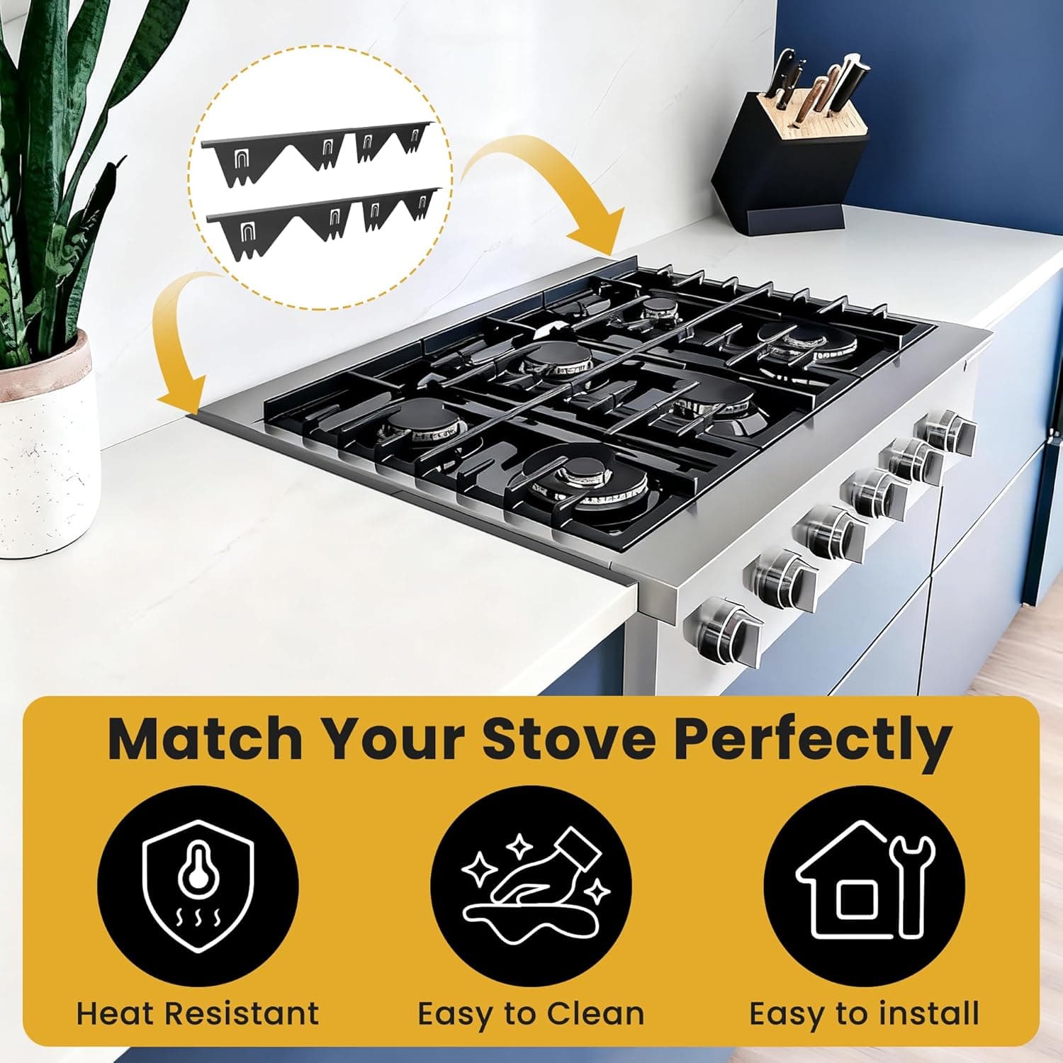 Stainless Steel Stove Gap Covers - 304 Stove Gap Filler, Easy retractable Length 13.8" to 27.5", Width 0.79", Heat Resistant Guard Between Stove Top & Counter, 2 Pck