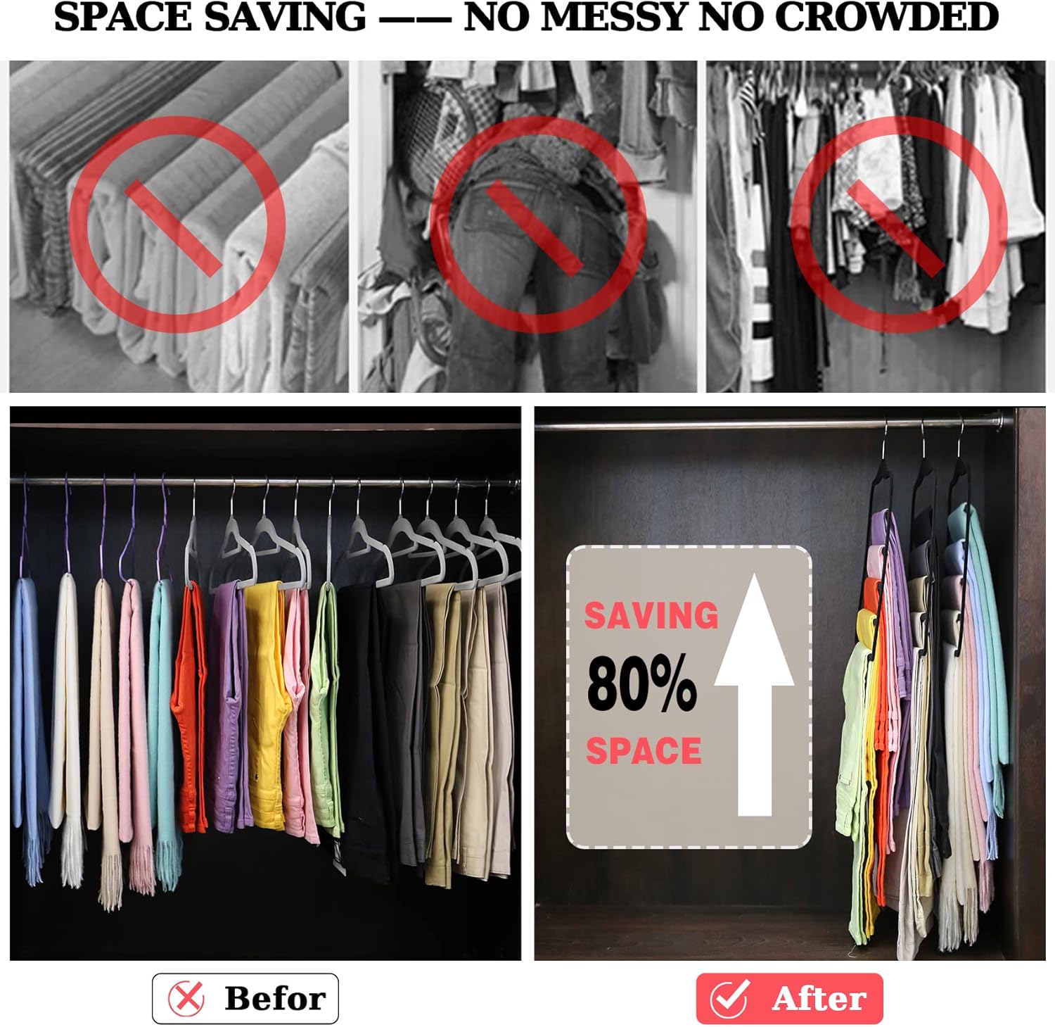Closet Organizers and Storage,3 Pack Velvet Pants-Hangers-Space-Saving,Non Silp 5 Tier Scarf Jeans Organizer,Dorm Room Essentials for College Students Girls Boys Guys,Organization and Storage