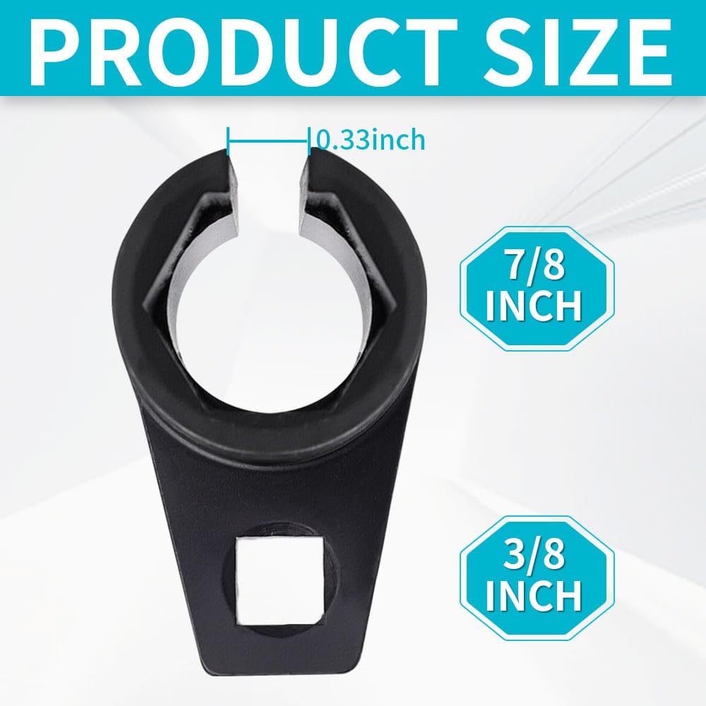 Offset O2 Sensor Socket, 7/8-Inch (22mm) with 3/8-Inch Drive, Universal Fit for Vehicle Oxygen Sensor Removal