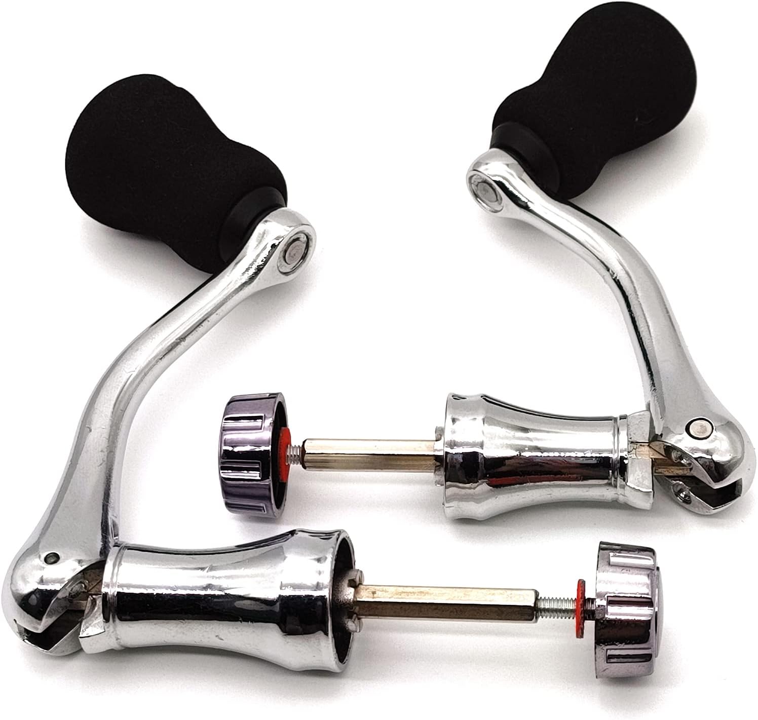 Mixed Pack Fishing Spinning Reel Handle, All-Metal, with The Grip EVA for Reels Replacement Parts,2 Pack, Large,X-Large