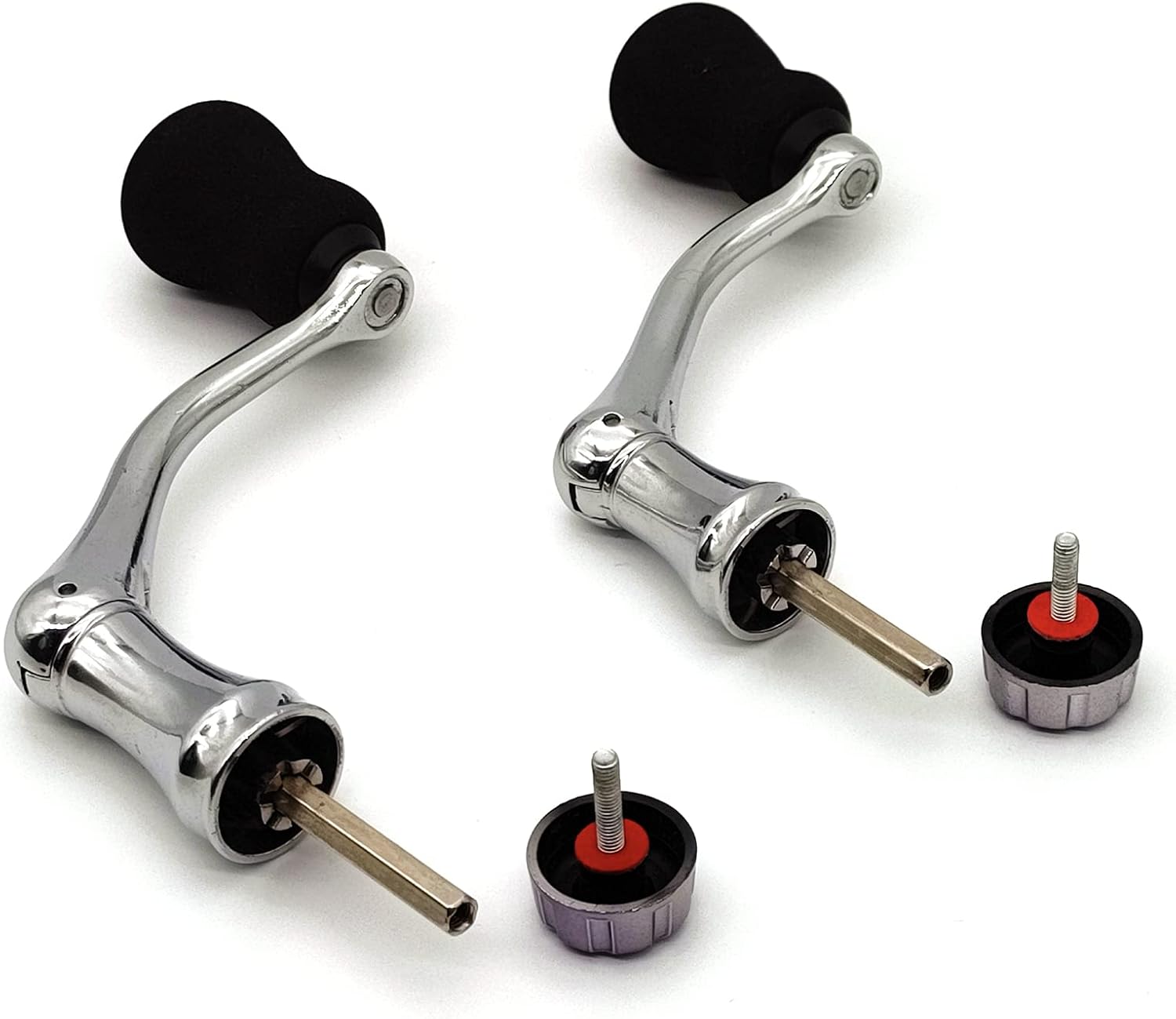 Mixed Pack Fishing Spinning Reel Handle, All-Metal, with The Grip EVA for Reels Replacement Parts,2 Pack, Large,X-Large