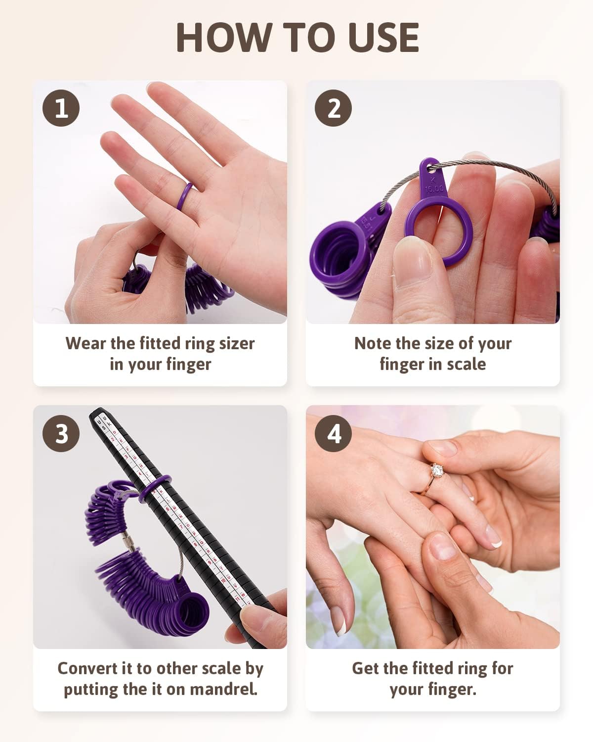 Petluno Ring Sizer Australia, A-Z Measurement Tool Australian Sizes, Finger Size Measure, with Clear Scale, Easy to Use, Gauge for Women, Men (Plastic Set) Plastic Set