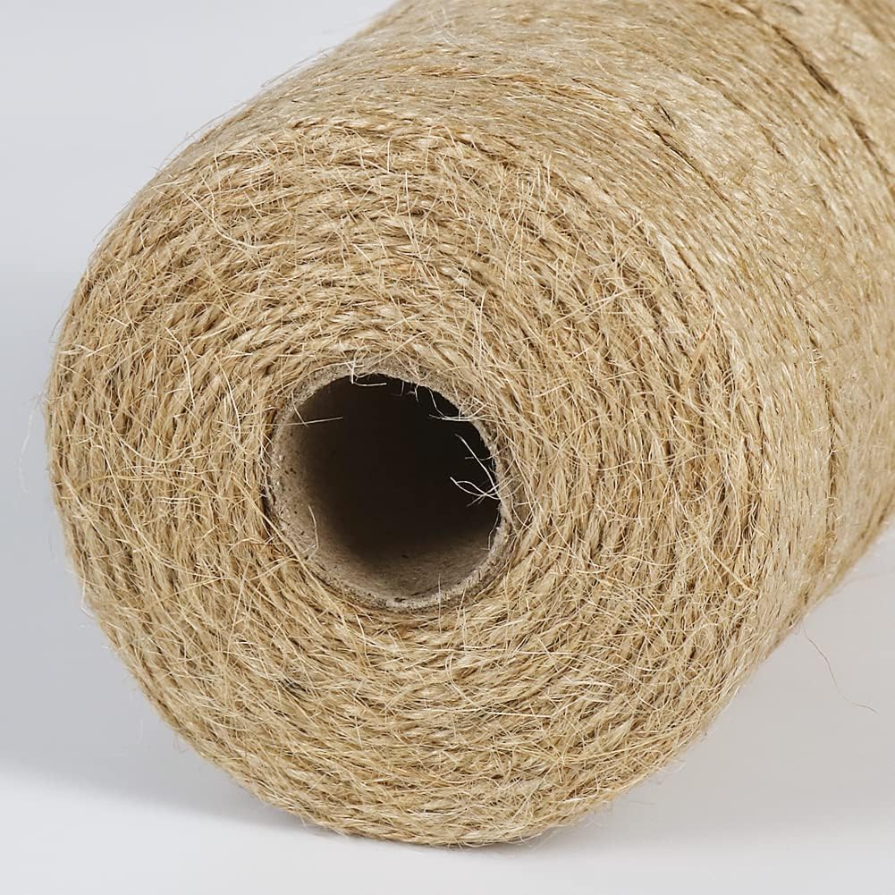 Petluno 1.82mm Jute Twine String, 500 Feet 152M Natural Garden String for Gift Wrapping, Floristry, Gardening and DIY Crafts Decoration (Brown) Brown