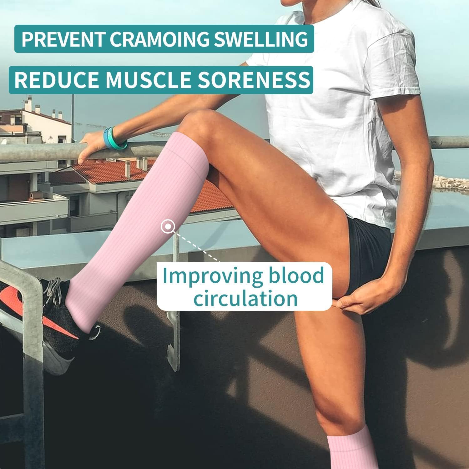 Petluno 4 Pairs Compression Socks For Women & Men - Best Circulation Support for Athletic Running, Cycling, Travel - Set-06 S-M