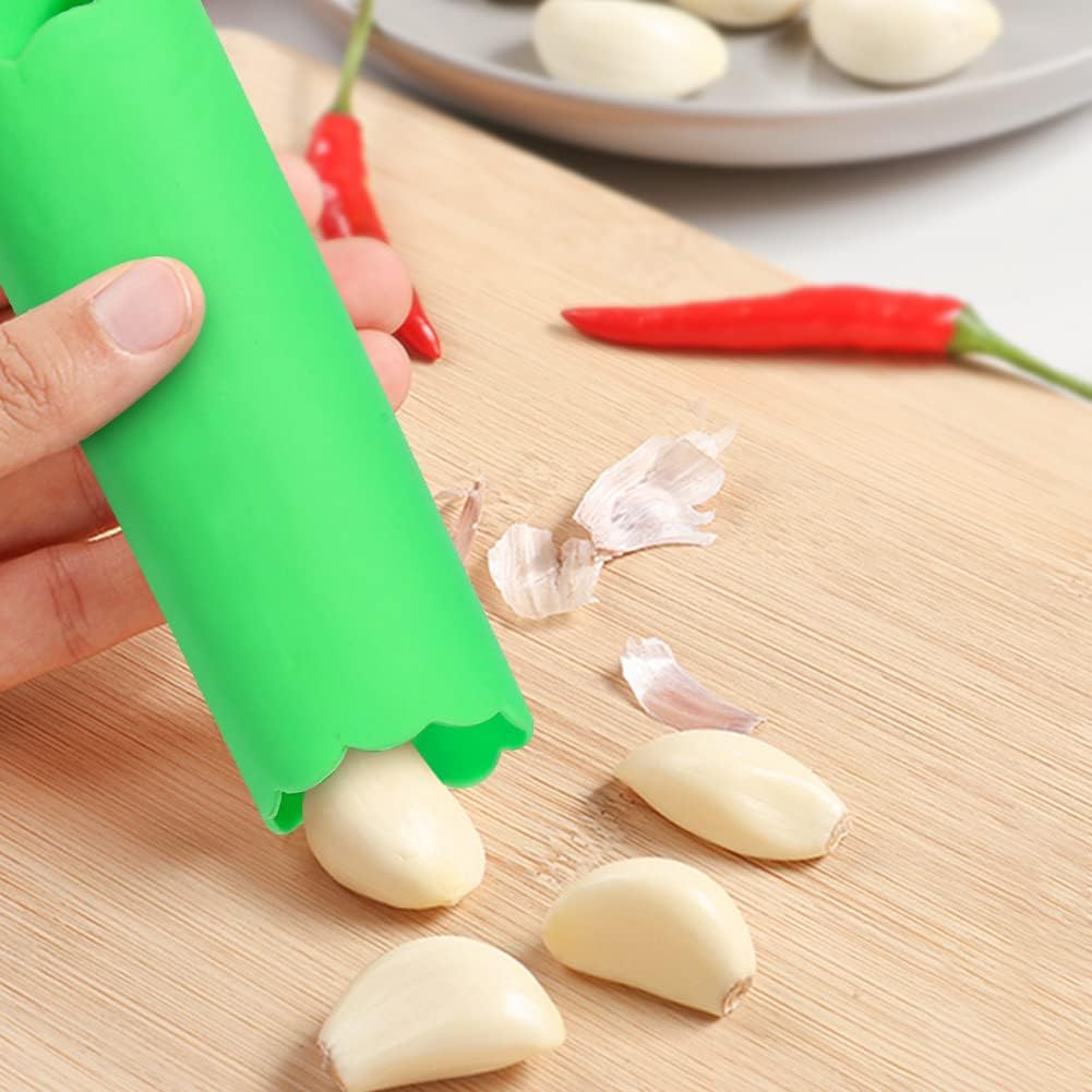 Garlic Peeler, Silicone Garlic Roller Peeling Tube Tool for Useful Kitchen Tools, 3PCS Random Color