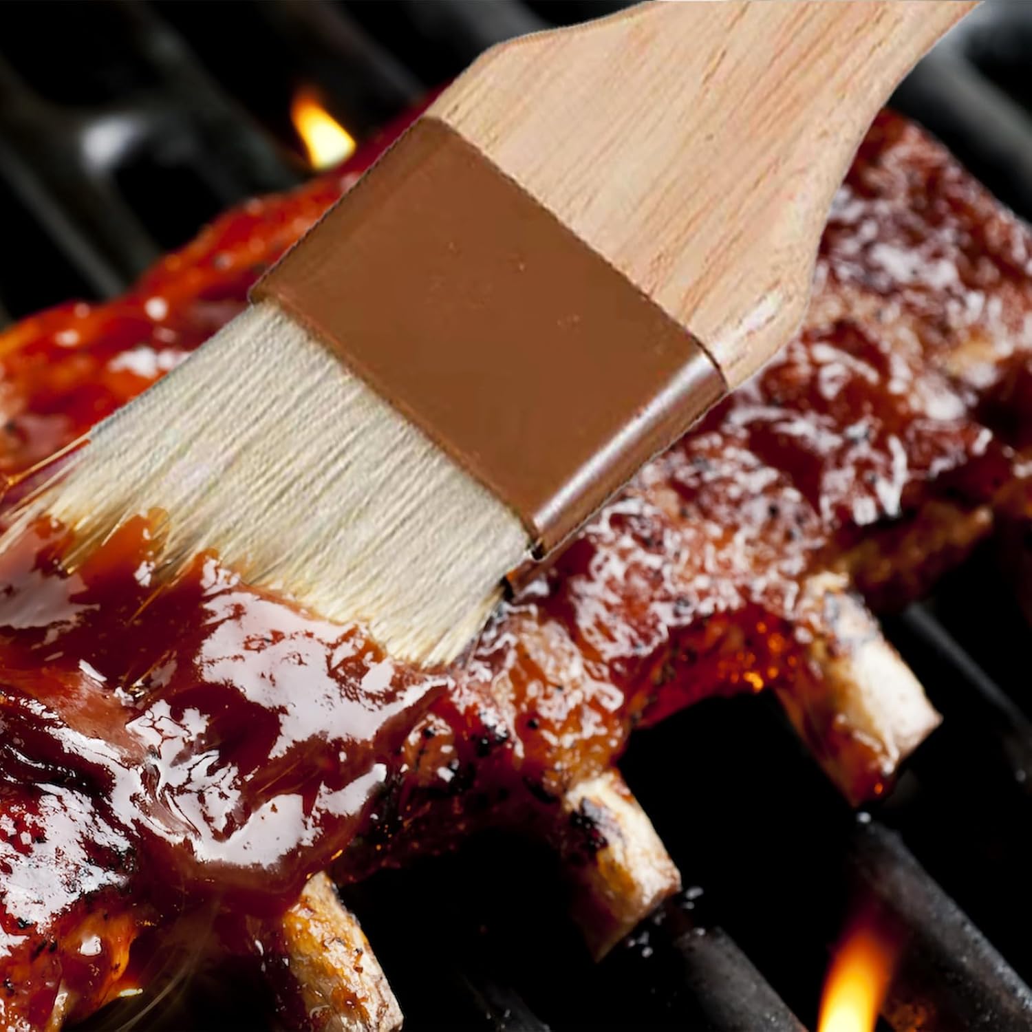 Pastry Brush for Baking Cooking Kitchen, Hardwood Handle Basting Brush for Spreading Oil BBQ Grilling Sauce Baster Marinade