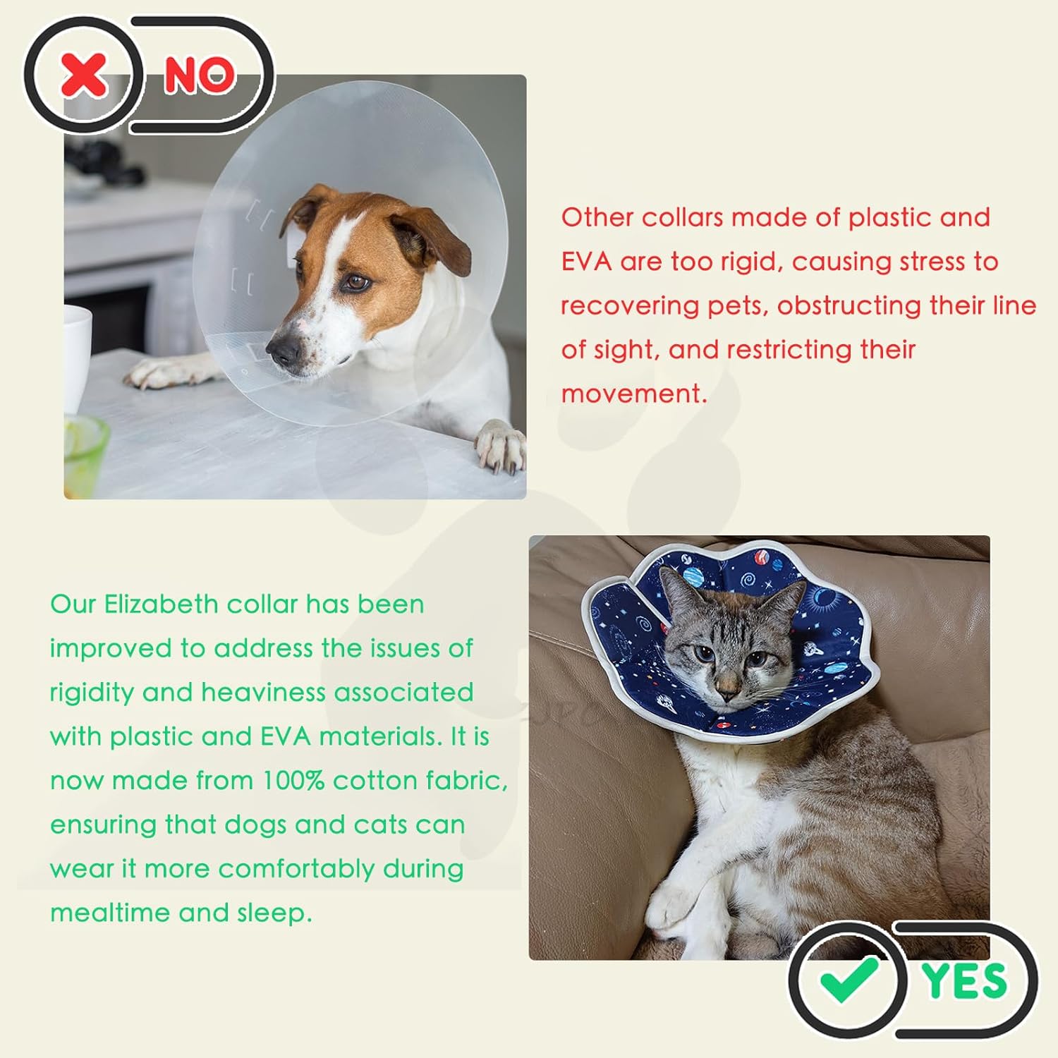 Soft Cat Recovery Collar,Adjustable Cat Cone,Cat Protective Cone Collar After Surgery,for Cats (Starry Sky, M)