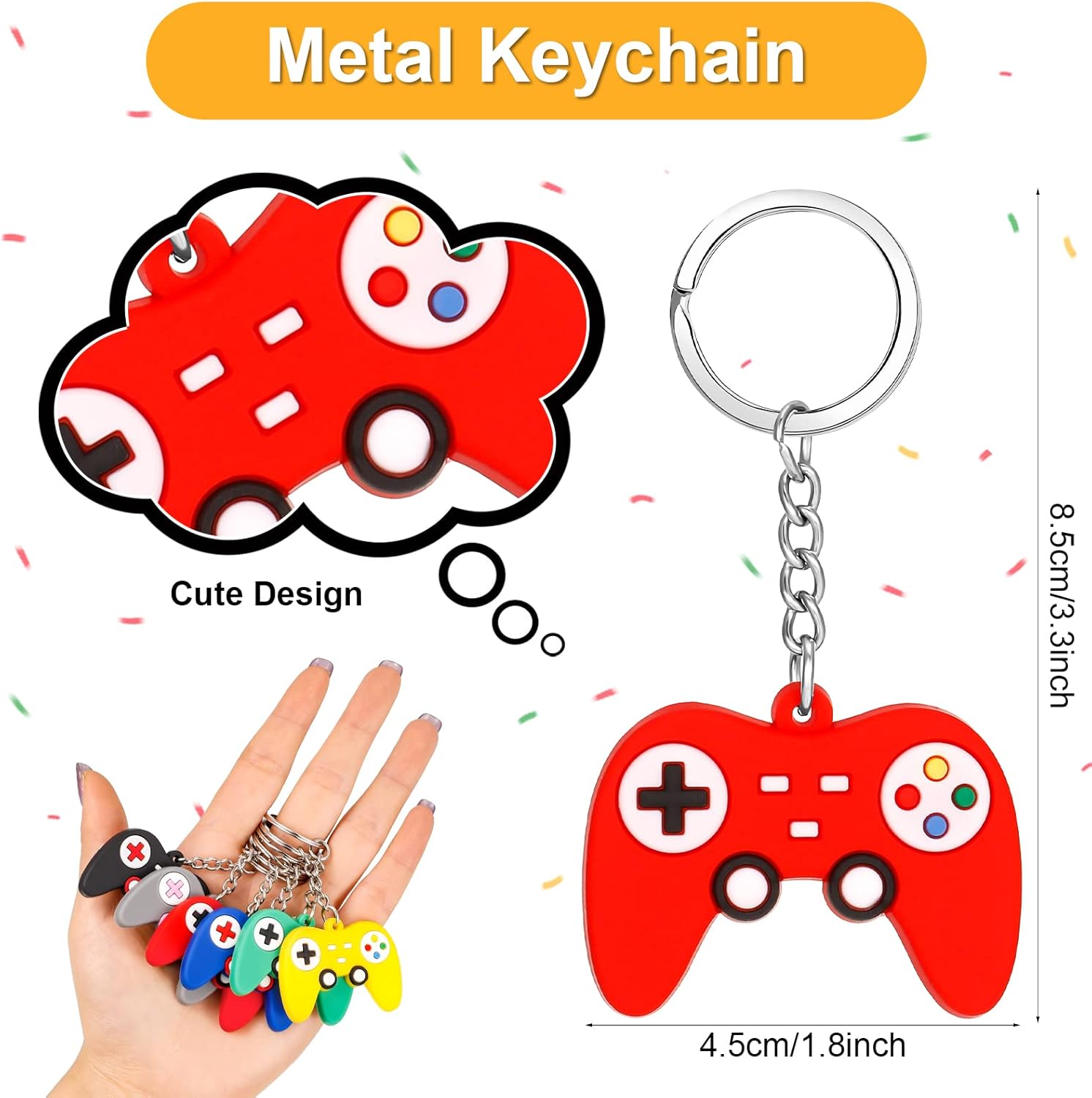 12 Pieces Game Controller Keychain for Loot Bag Video Gaming Keychain Pendant Charms for Party Favors Goodie Bag Fillers Birthday Party Favors for Kids Boys