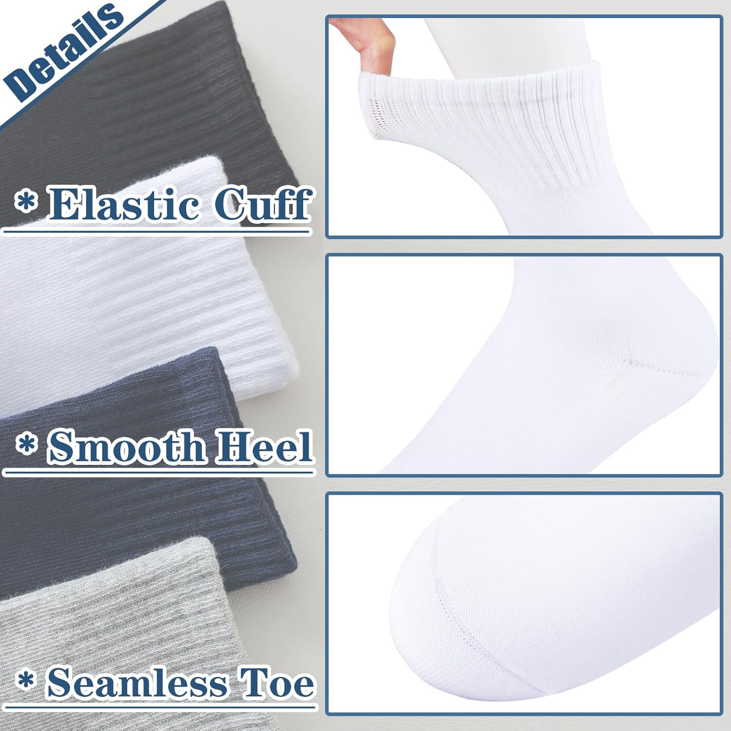 Boys Crew Socks Kids Seamless Cotton Socks Dress Socks Uniform Socks for Girls 4/8 Pairs