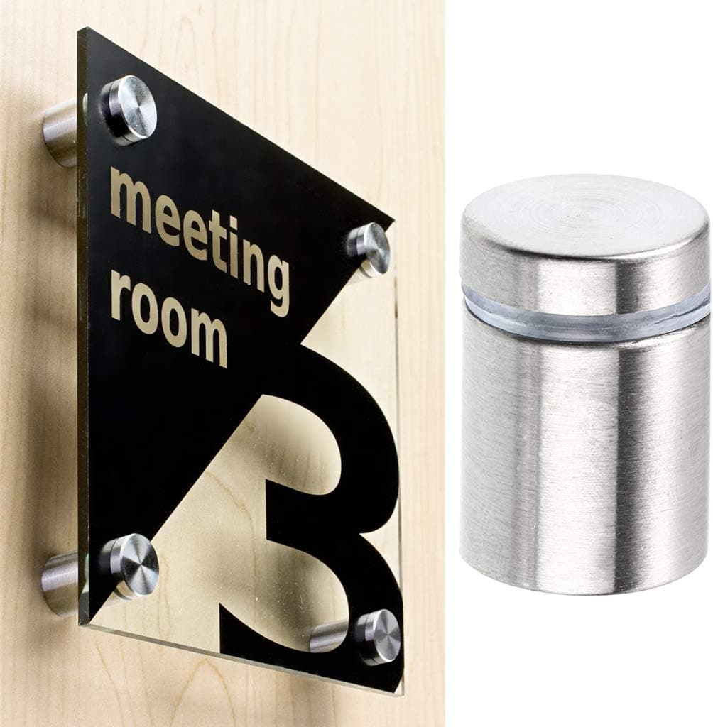 Standoffs Screws 3/4 x 1 Inch Stainless Steel 24 Pack for Glass Panel Plexiglass Signage Display