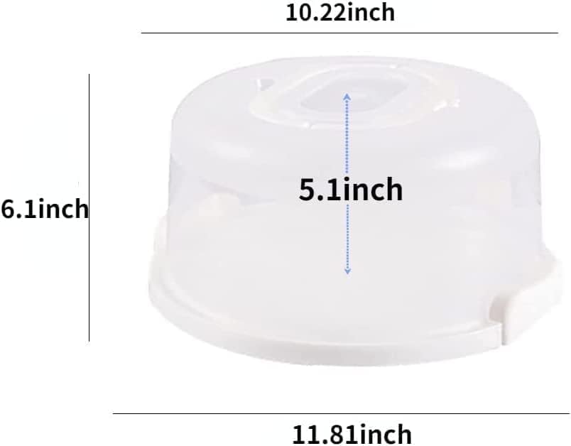 Large 10 Inch Cake Carrier Keeper Stand with Handles and Lids Container for Transport Cake Holder Tray with Cover Round Cupcake Storage Kitchen Cooking Box
