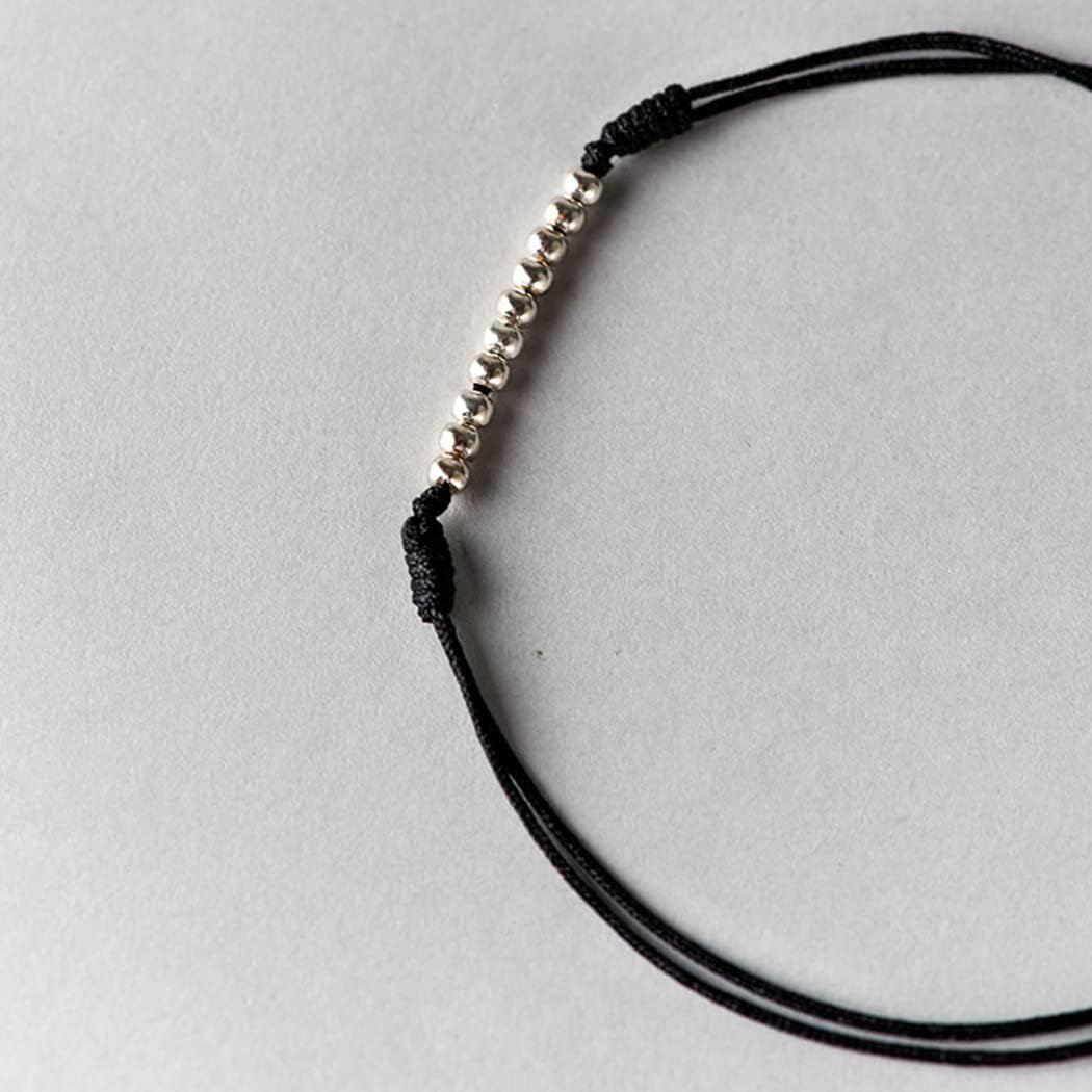 Sterling Silver Anklet Lucky Beads Anklet for Women Men Red String Black Cord Foot Bracelet Vintage Braid Adjustable Anklet Feng Shui Wealth Prosperity Attract Money Good Fortune