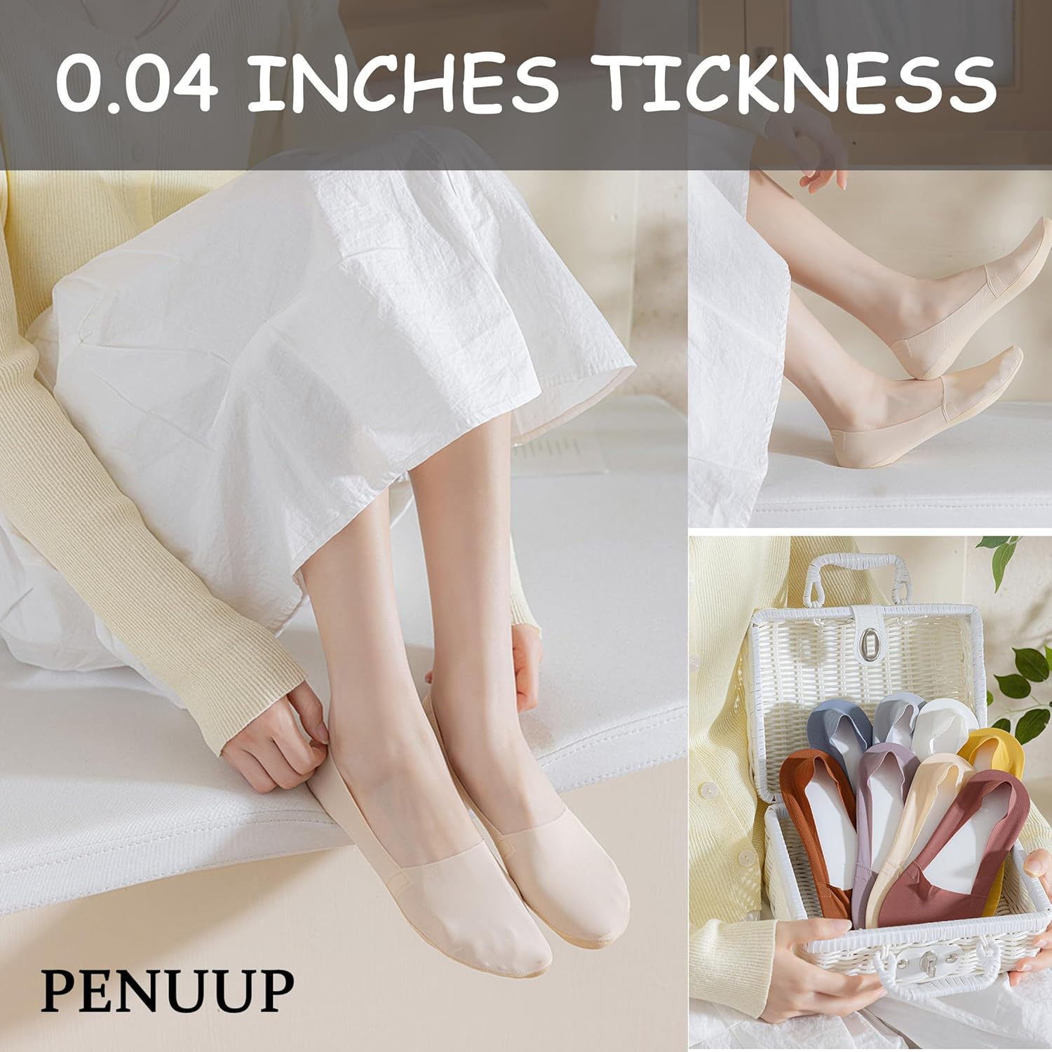 6 Pack No Show Socks Women Thin Socks Low Cut Liner Socks Non Slip Invisible for Flats Boat