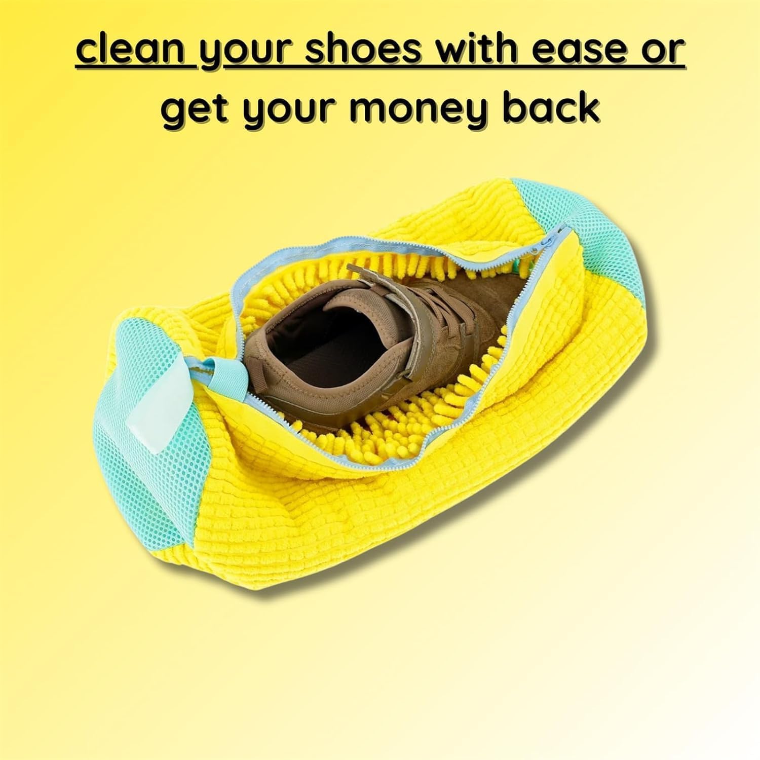 Unbloo Shoe Bag for Washing,Unbloo Laundry Shoe Bag, Sneaker Washing Machine Bag, Shoe Washing Machine Bag, Unstain Laundry Shoe Bag,Reusable Shoe Laundry Bag for Washer and Dryer (1pair-Yellow)