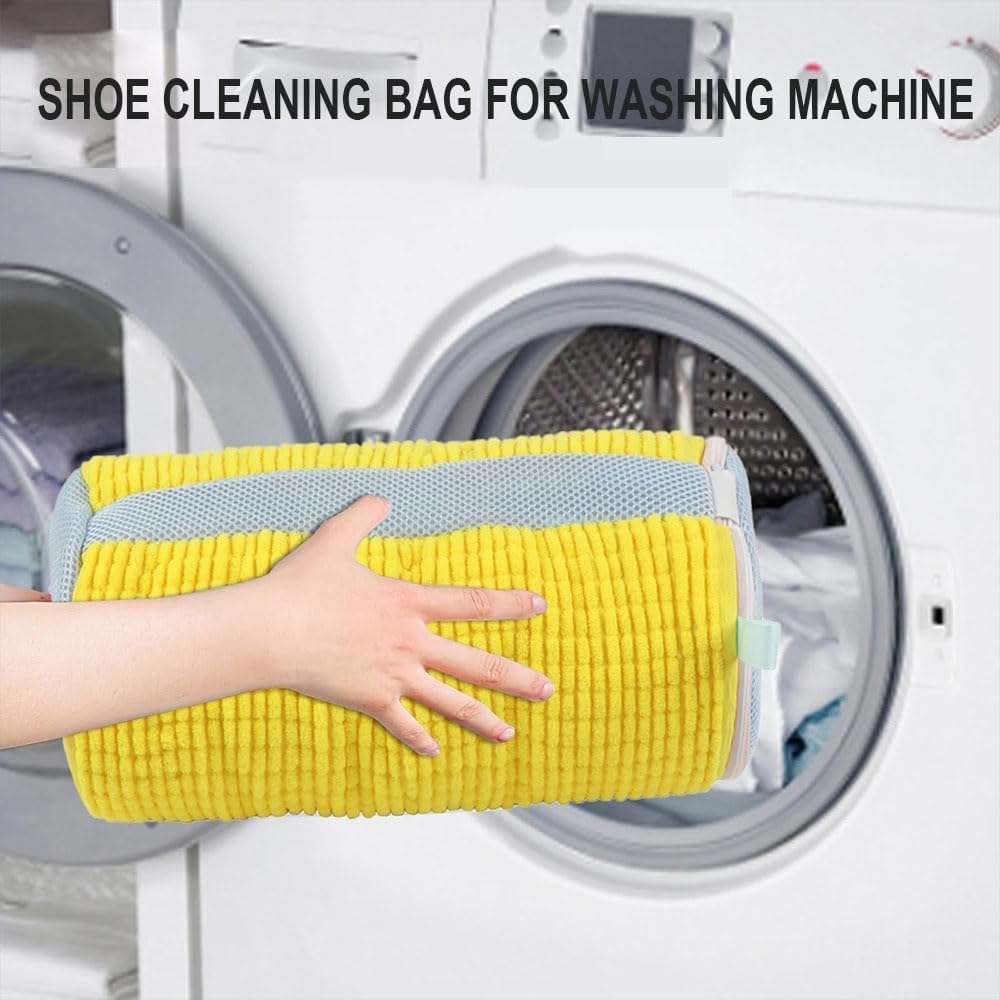 Unbloo Shoe Bag for Washing,Unbloo Laundry Shoe Bag, Sneaker Washing Machine Bag, Shoe Washing Machine Bag, Unstain Laundry Shoe Bag,Reusable Shoe Laundry Bag for Washer and Dryer (1pair-Yellow)