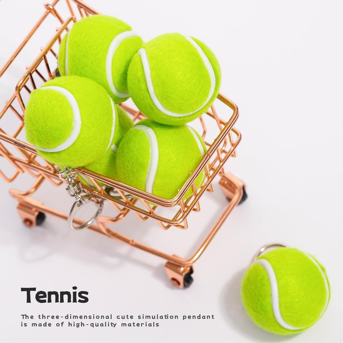 Creative Oversized Tennis Keychain Durable Stylish Fun Accessory for Tennis Enthusiasts Sports Lovers Gift Seekers Perfect for Keyrings Bags, Green, One Size