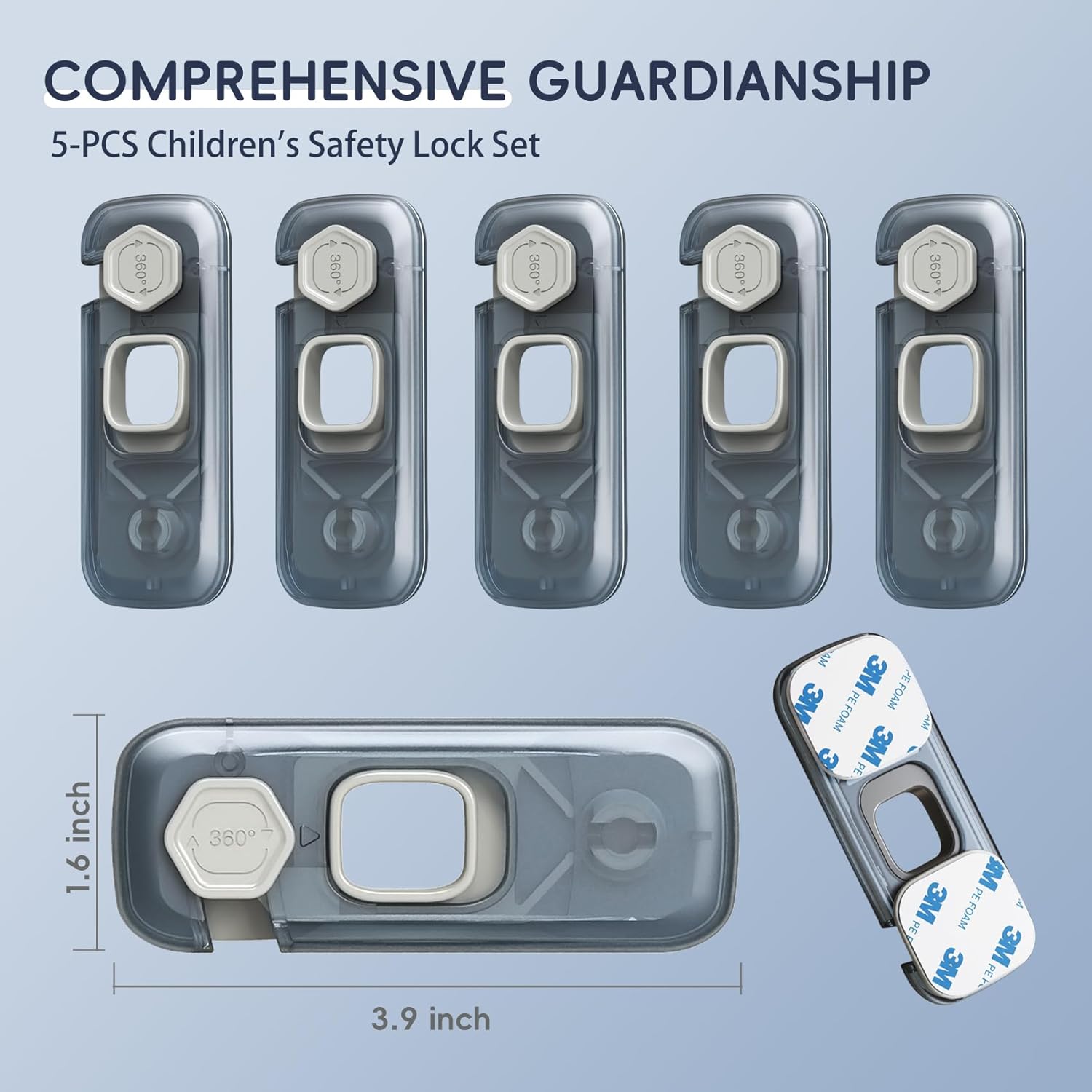 5 Pack Child Proof Refrigerator Lock, Fridge Locks for Kids with Sticky Adhesive Pads, Child Safety Locks for Doors, RV Refrigerator, Oven Lock Child Safety Baby Cabinet Locks