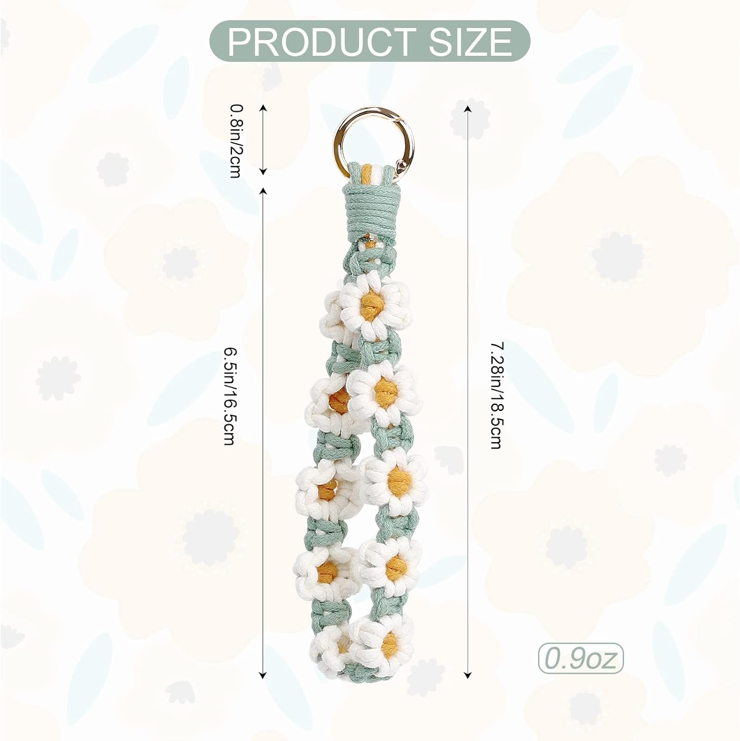 Boho Macrame Keychain Wristlet Keychain Weave Exquisite Keyring Holder Bracelet Handmade Wrist Lanyard for Women