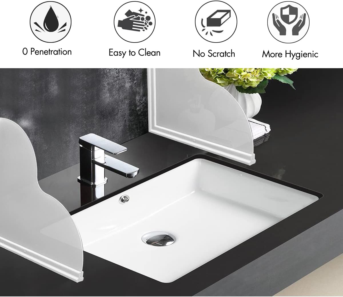 Shower Splash Guard Kit, Large Splash Guards for Bathtub Waterproof Self-Adhesive Shower Corner Guards to Keep Water in Shower or Bath, Pack of 2 (9.25 x 9.25 inches)