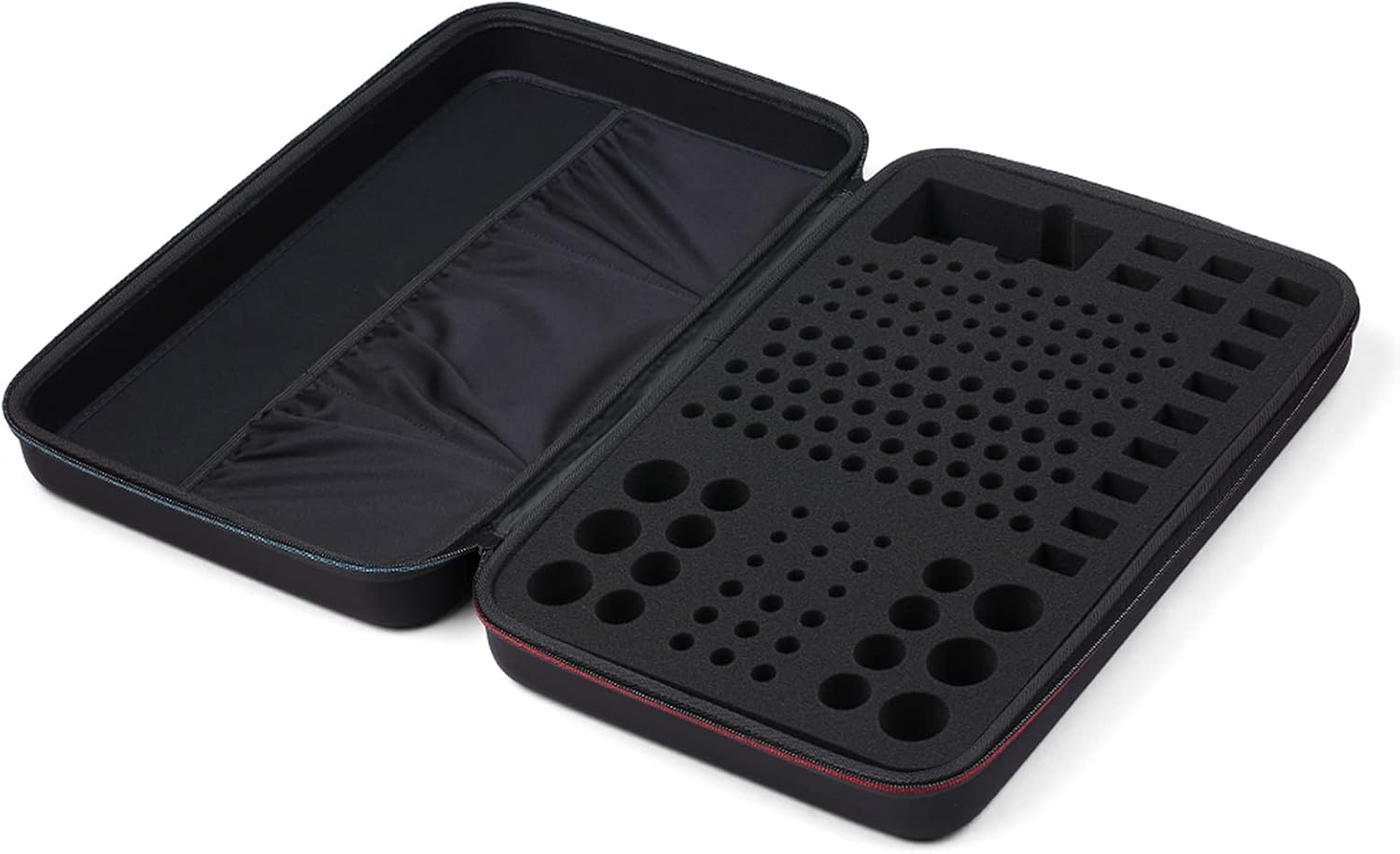 Black EVA Battery Organizer Case with Zipper, Holds 146 Batteries (6D 8C 13 9V 61AA 58AAA), Compact 42x26.5x9.5cm Design