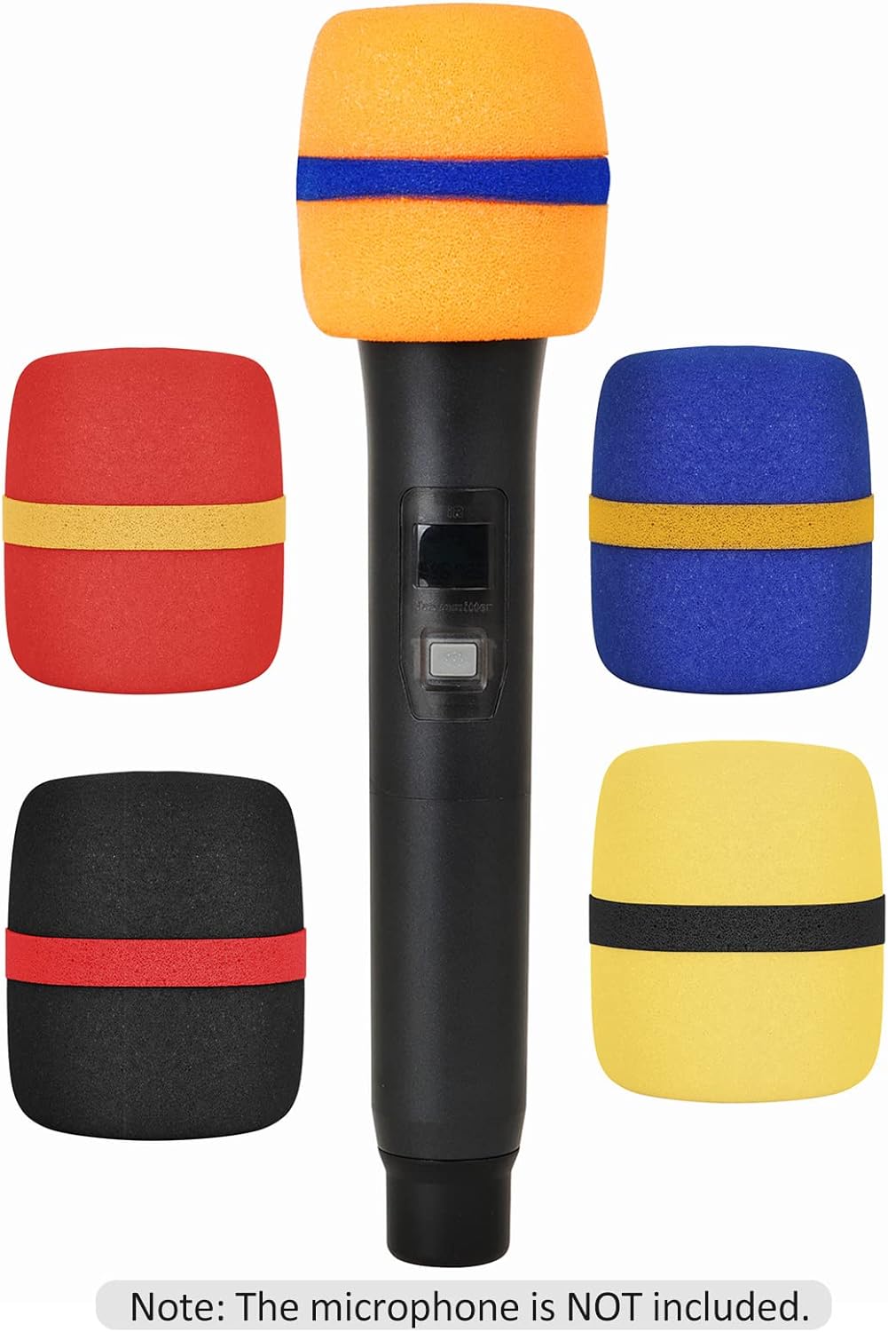 5 Pack Thick Foam Mic Cover Handheld Microphone Windscreen Colorful Microphone Sponge Cover for Karaoke DJ Stage Performance