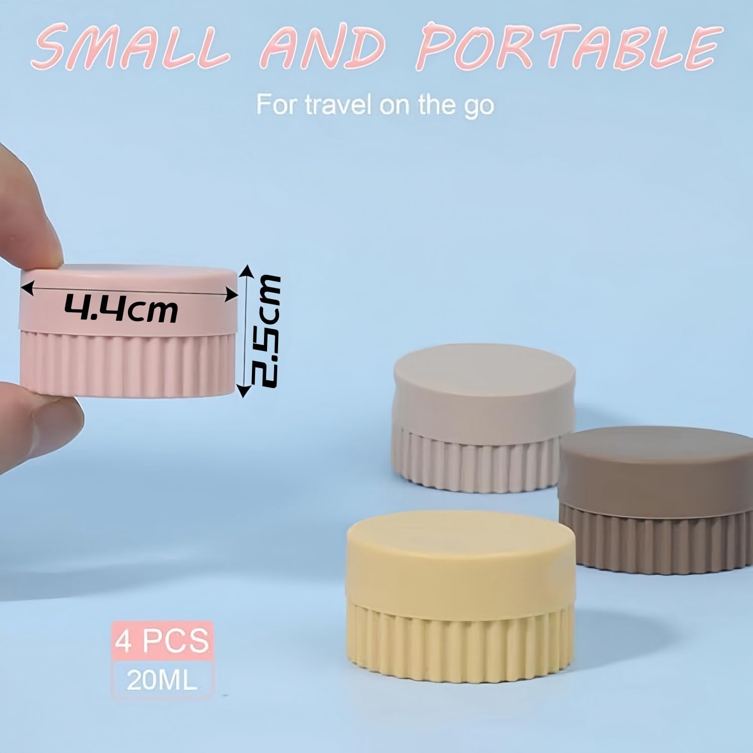 Travel Size Containers, Silicone Travel Jars for Creams Lotions Containers with Lids Leak Proof Small Travel Containers for Toiletries, Cosmetic (brown)