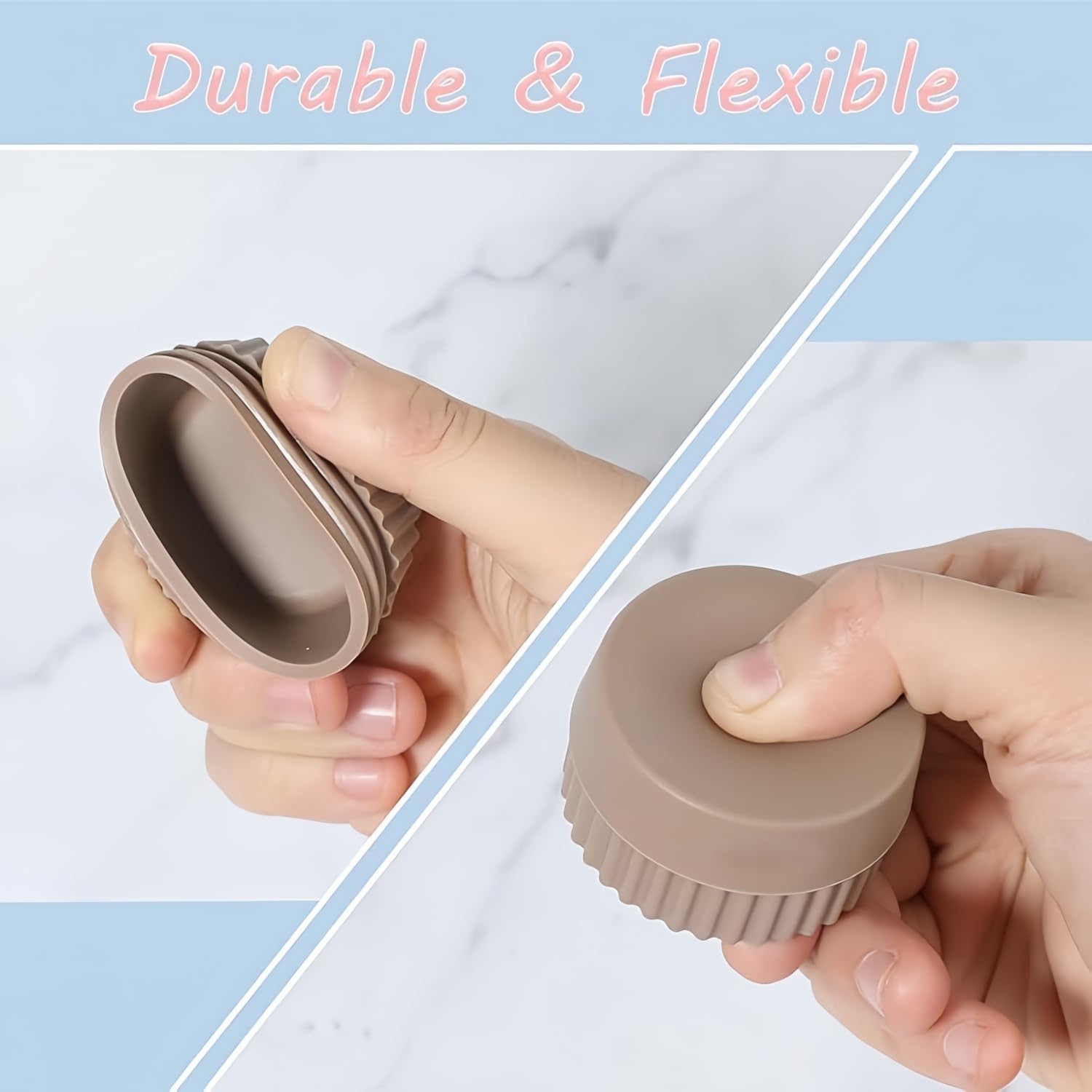 Travel Size Containers, Silicone Travel Jars for Creams Lotions Containers with Lids Leak Proof Small Travel Containers for Toiletries, Cosmetic (brown)
