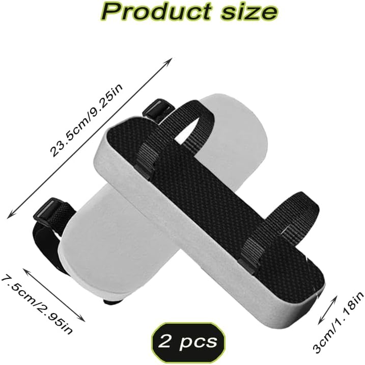 2 Pack Chair Armrest Pads,Chair Armrest Cooling Gel Cushions, Ergonomic Armrest Pads,Office Chair Armrest Pads Covers with Memory Foam Elbow Pillow for Forearm Pressure Relief for Computer (Grey)
