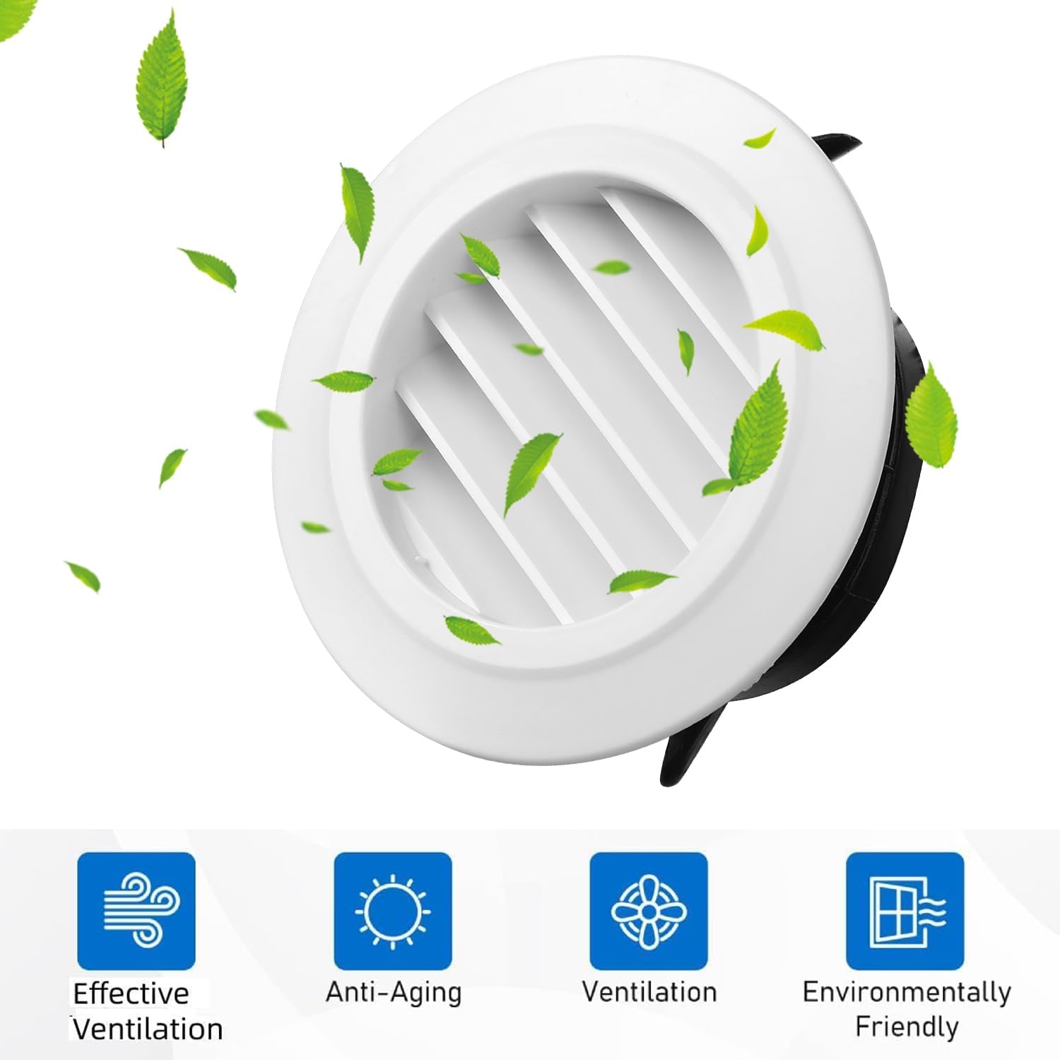 4 Inch Soffit Vent Round Vent Cover Air Vent Covers Round Ceiling Diffuser Dryer Vent Cover with Built in Mesh Air Wall Vent Cover for Exhaust Fan Inline Duct Fan Bathroom Kitchen