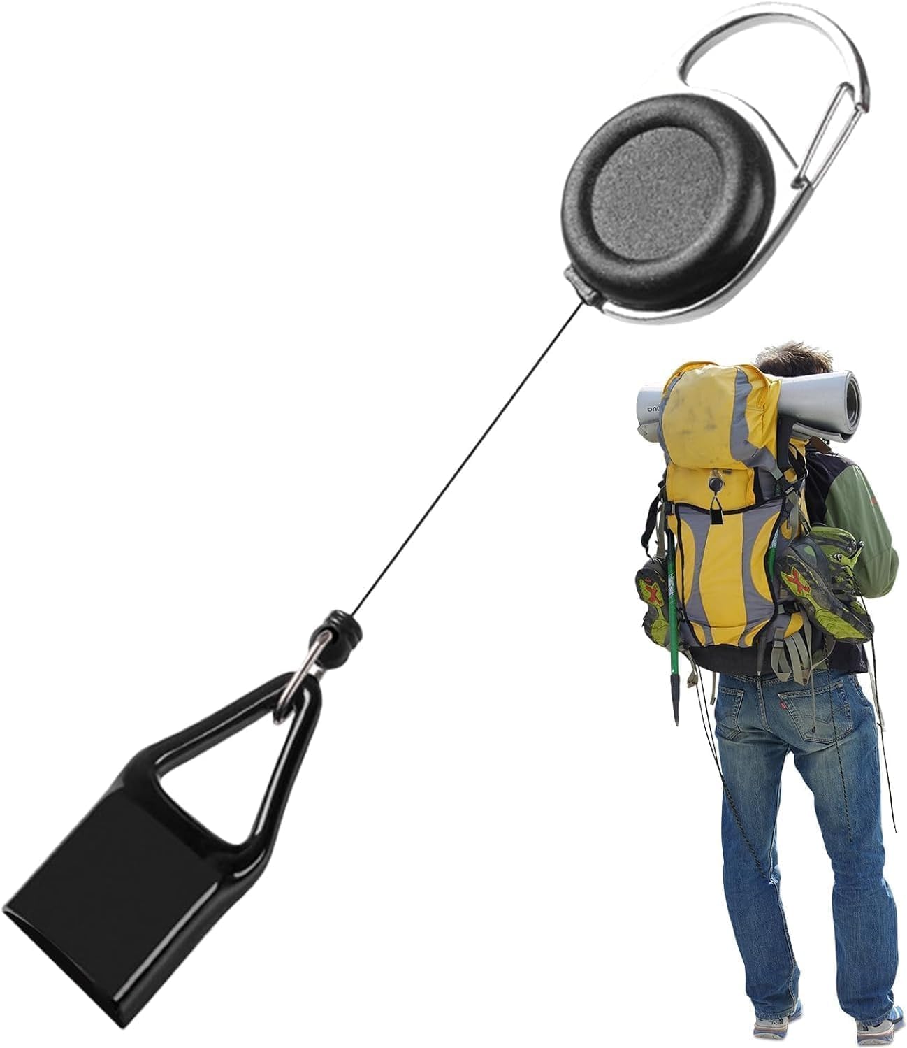 2Pcs Black Pants Lighter Clip,Retractable Lighter Belt,Anti Lost Retractable Lighter Cover Leash,Keychain Belt,Lighter Leash for Fishing Hiking,Lighter Protective Cover for Camping,House Supplies