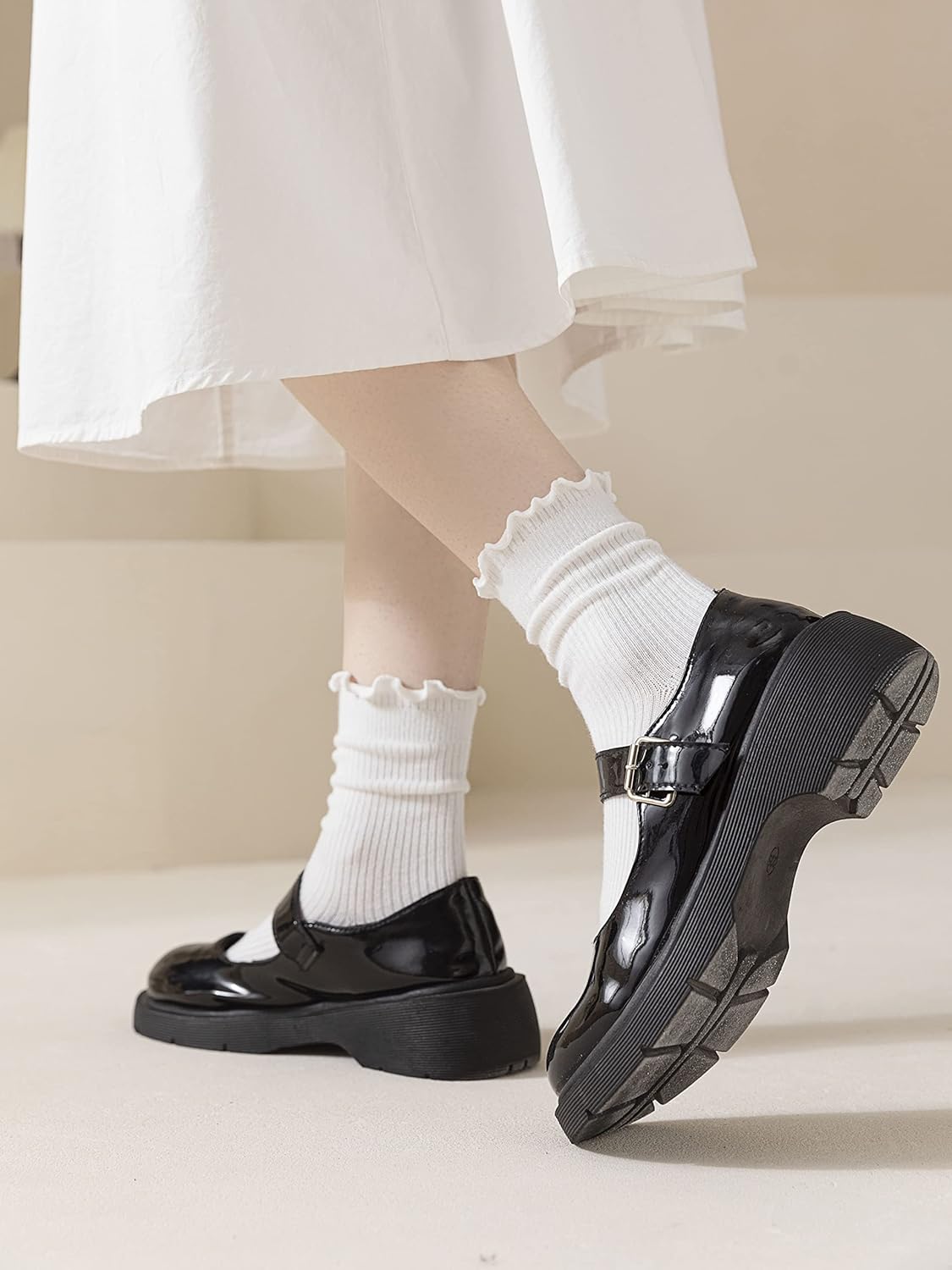 Womens Ruffle Socks Cute Frilly Ankle Socks Quarter Crew Socks for Women Girl
