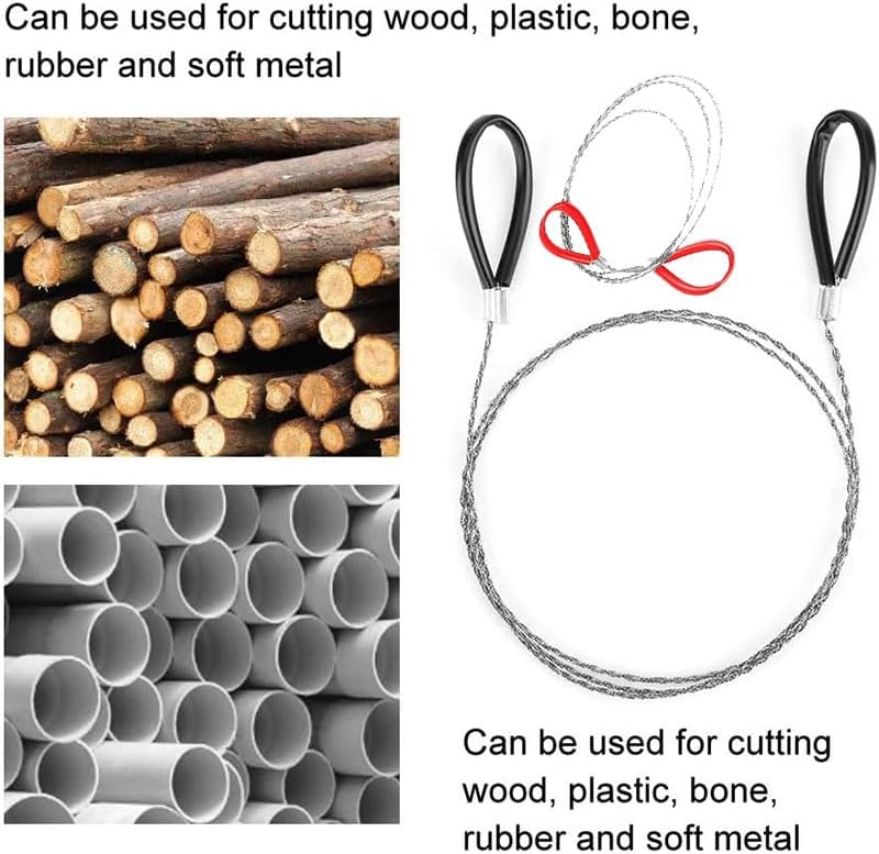 4Pcs Stainless Steel Wire Saw Emergency Saws,PVC Pipe Cable Saw Stainless Steel Wire Saw Hand Pocket String Rope Saw, Cable Saw Metal Wire Saw Hand Pocket String Rope Saw PVC Pipe Cutting Tool
