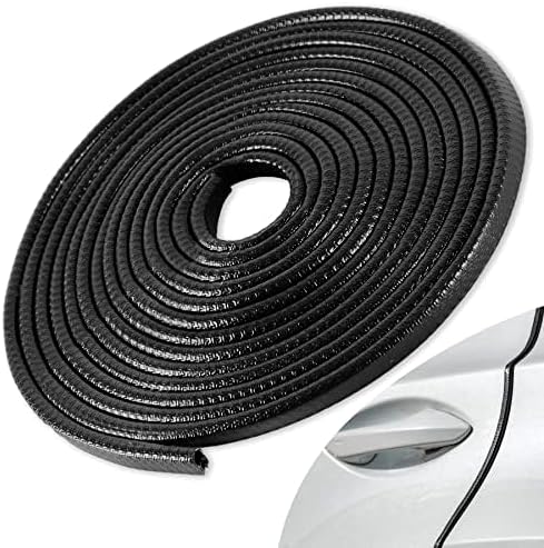16.4Ft (5M) Car Door Edge Guard, No Glue Entry Guard Protective Strip, Rubber Trim Protector, Applicable to Car, Truck, SUV and ATV, Exterior Accessories（Black） Black 16.4Ft/5M